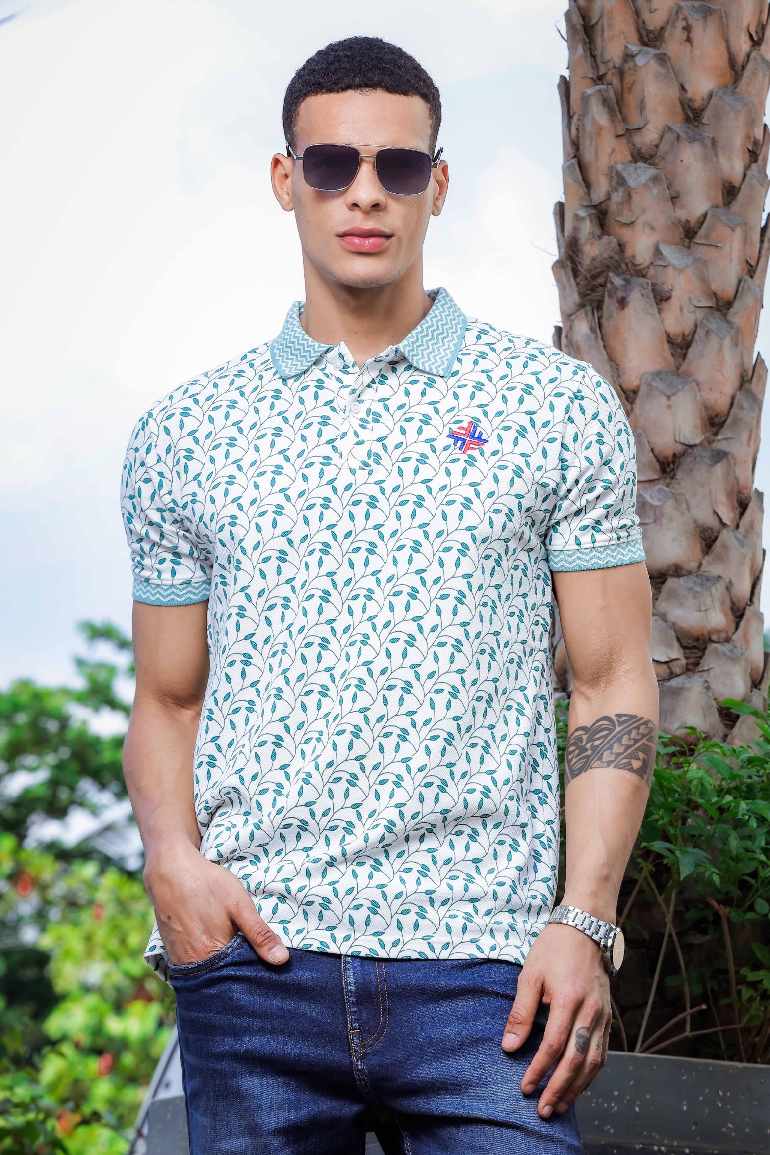 Shop Mens Sky Blue Polo T Shirt Online in India