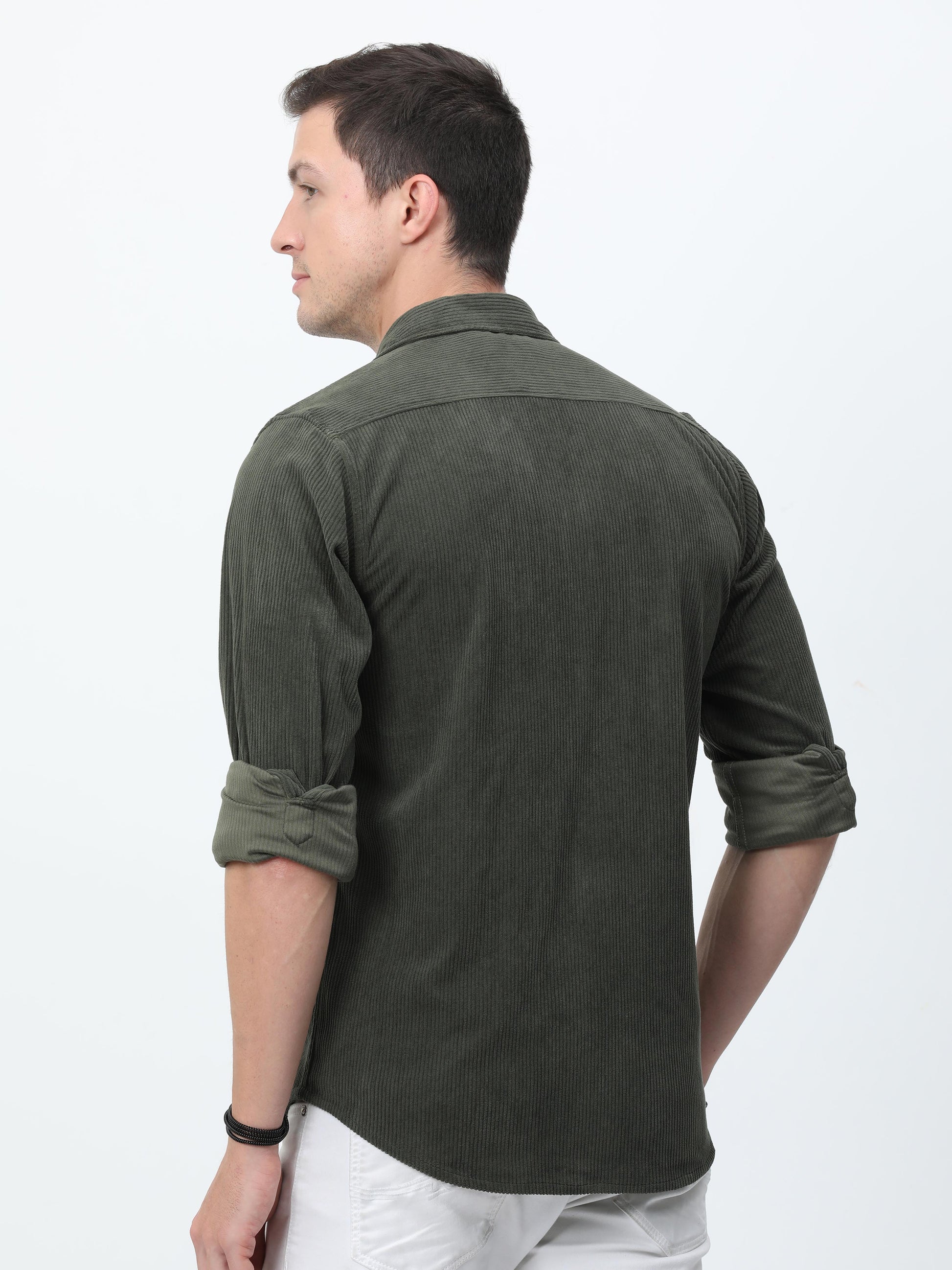 Green Mens Corduroy Shirt
