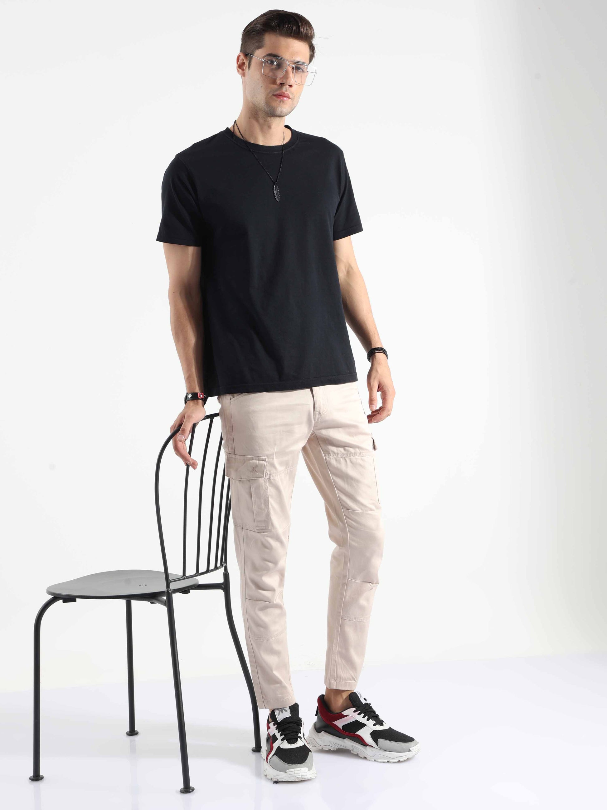 Silver Cargo Pants for Men