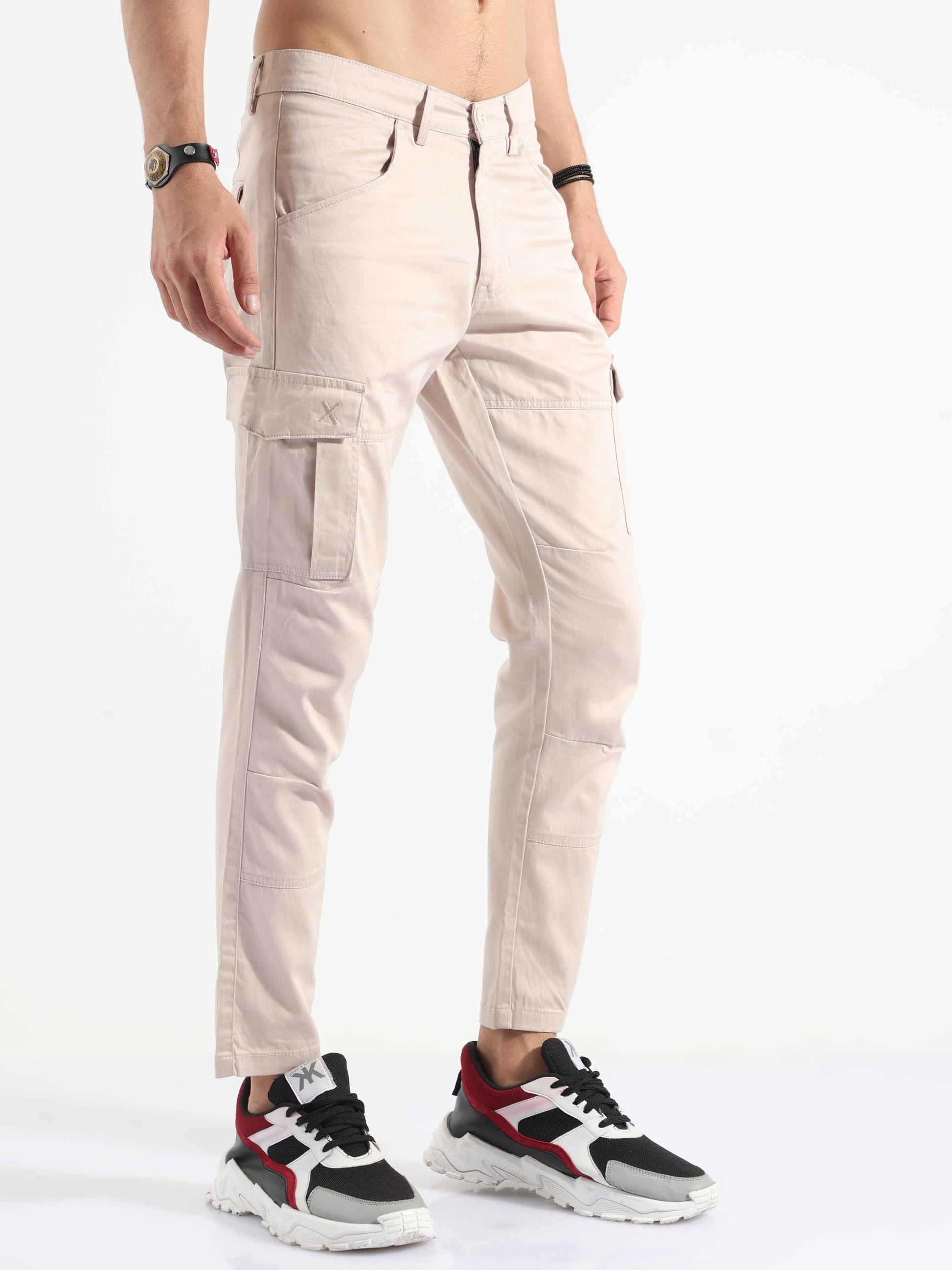 Silver Cargo Pants for Men