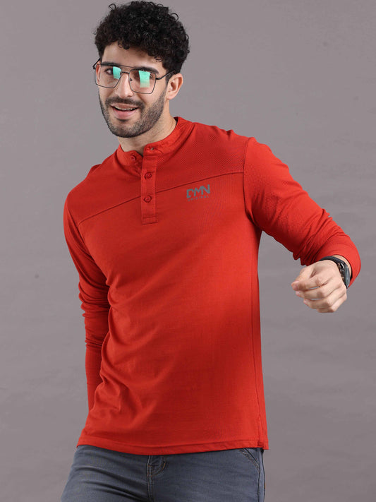 Red Full Sleeve T Shirt for men