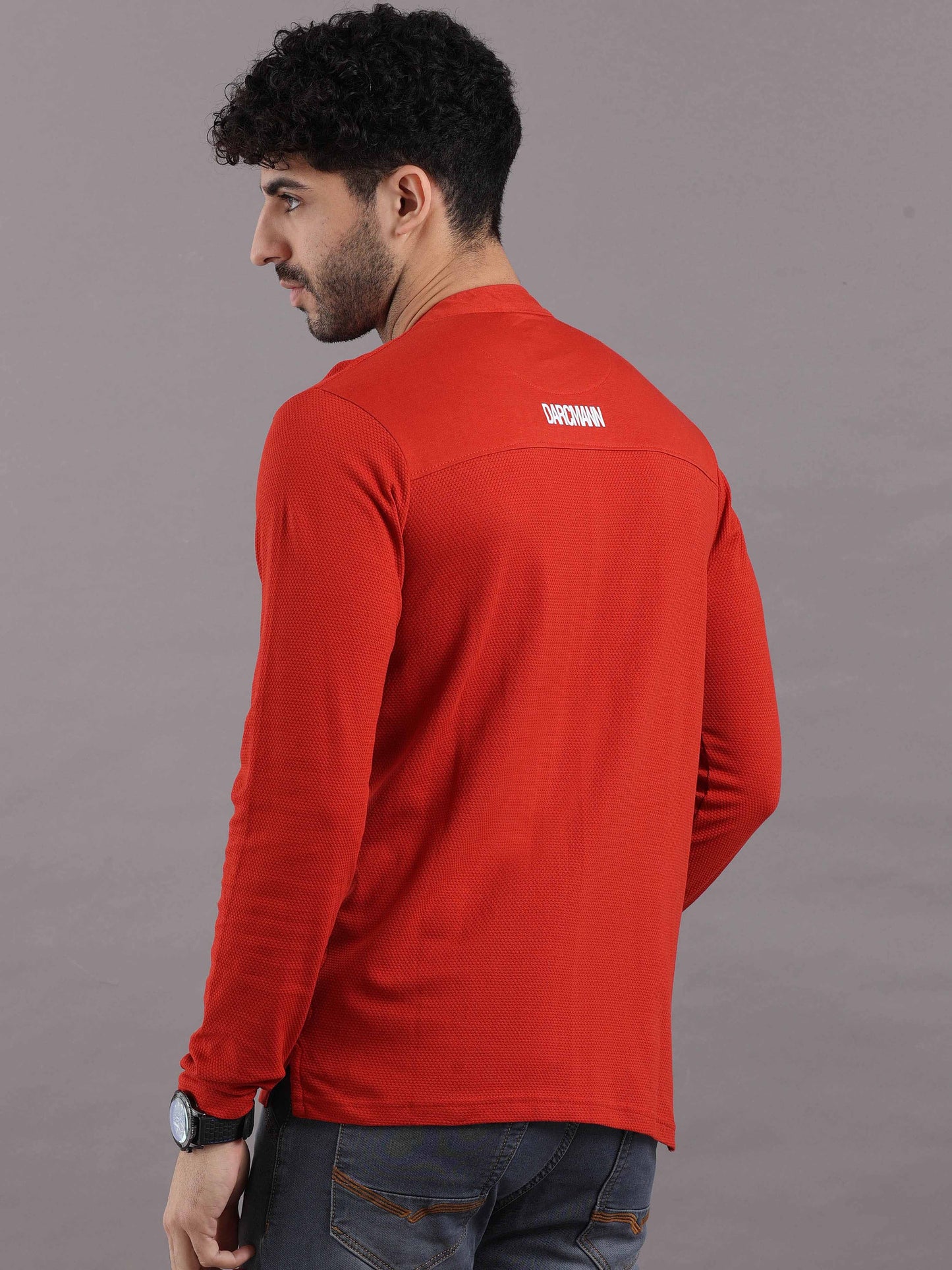 Red Full Sleeve T Shirt for men