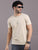 CREAM WITH DESIGNER ROUND NECK T-SHIRTS