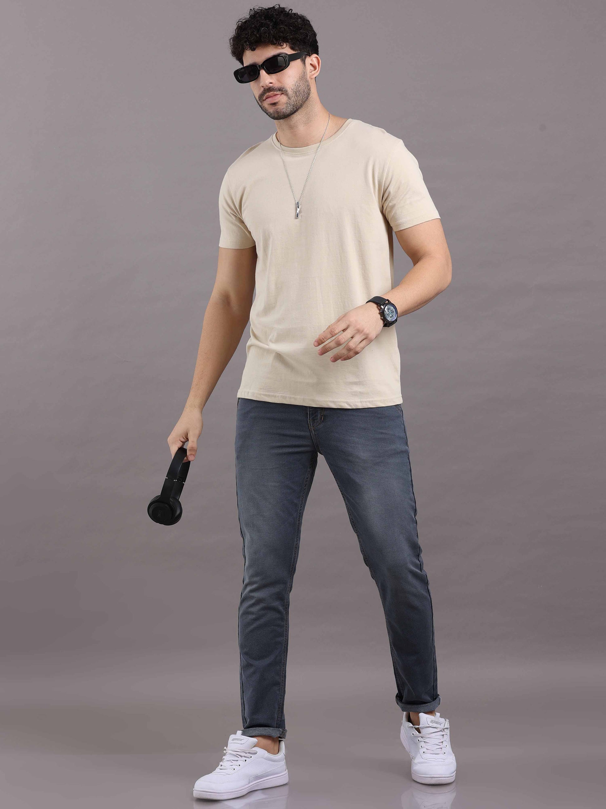 cream t shirt for men