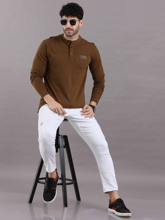  Full Sleeve Brown T Shirt