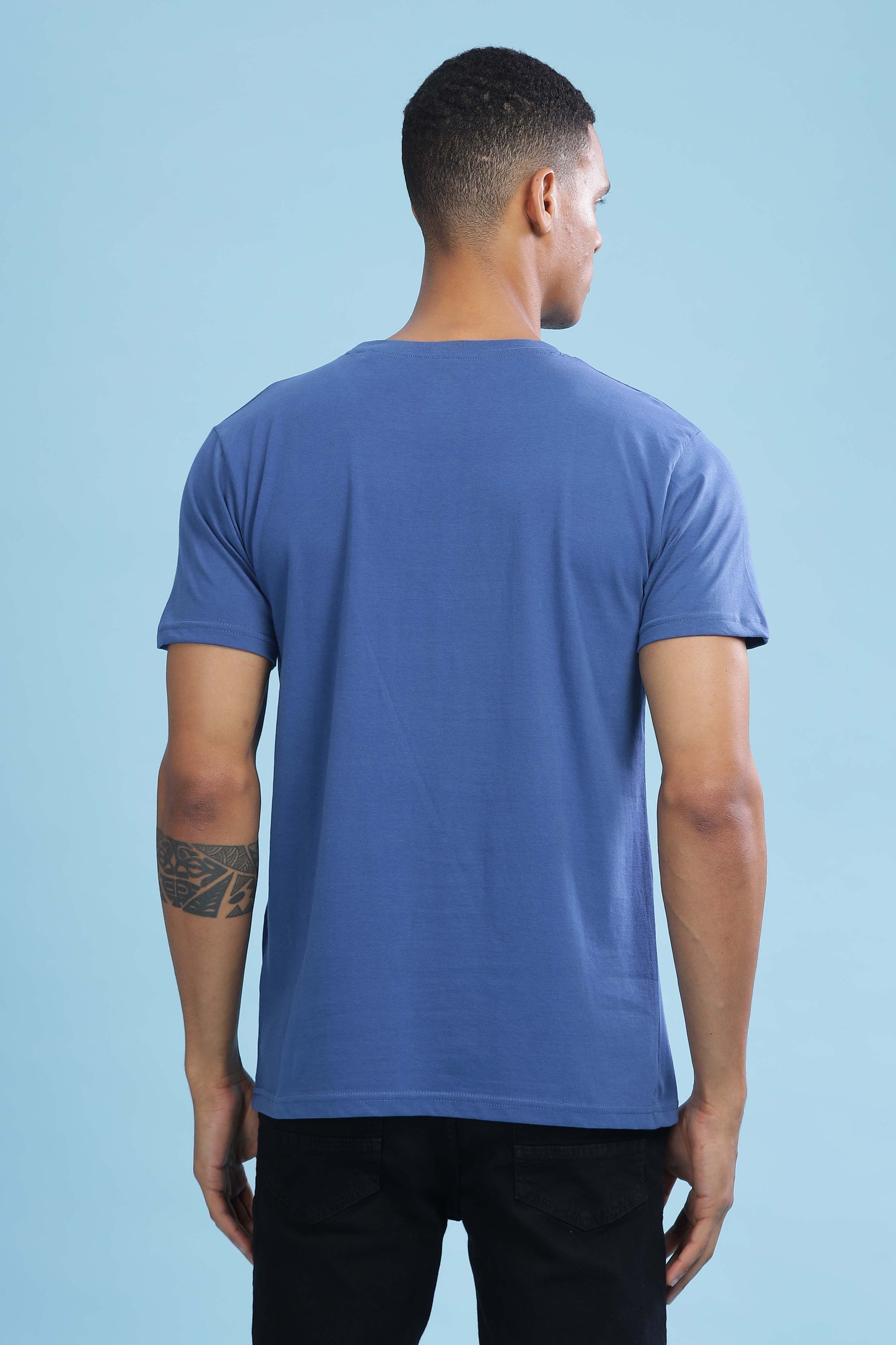 Blue Printed T-Shirt - Black Denim