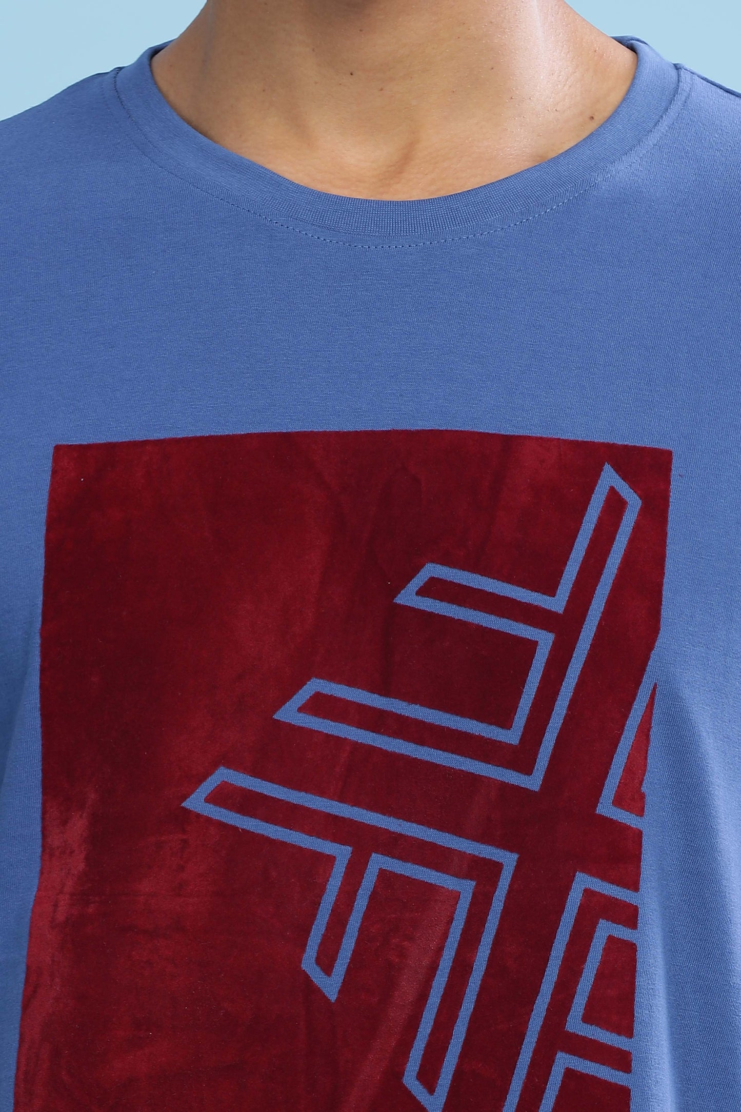 Blue Printed T-Shirt - Black Denim