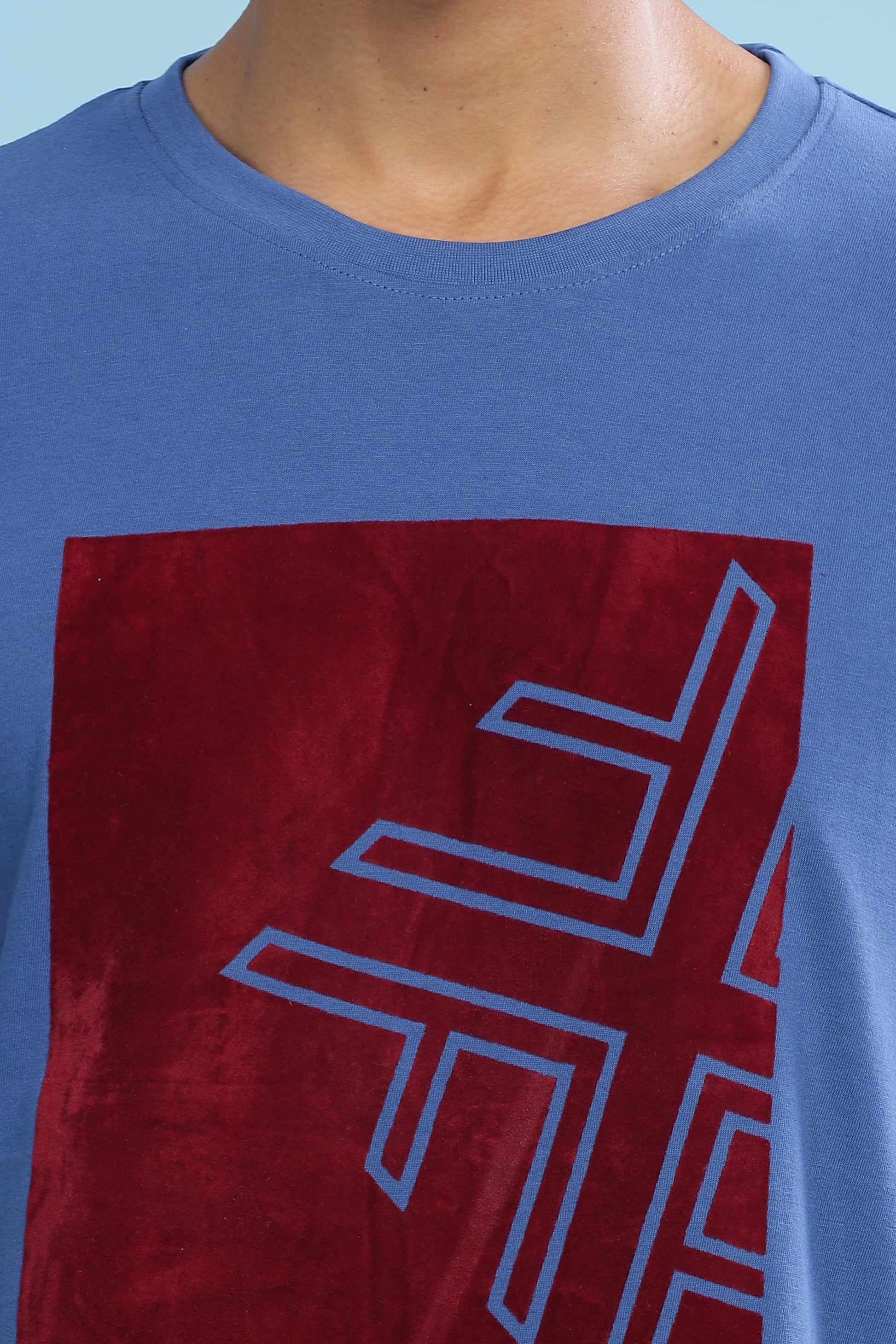 Blue Printed T-Shirt - Black Denim