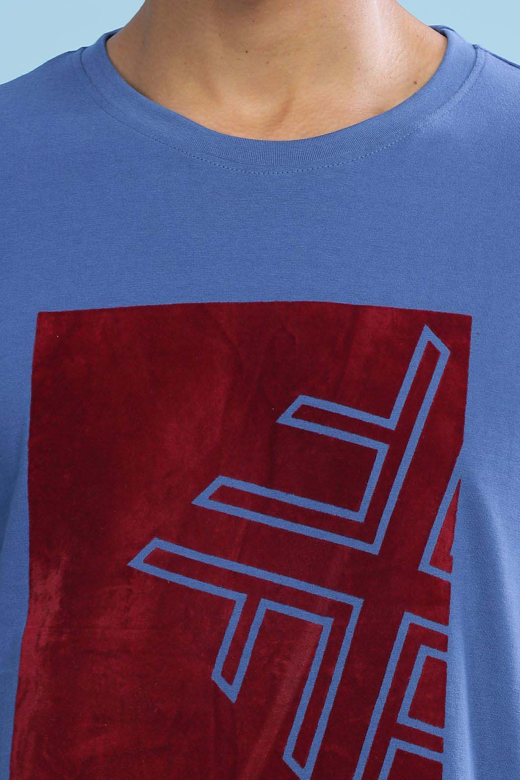 Blue Printed T-Shirt - Black Denim