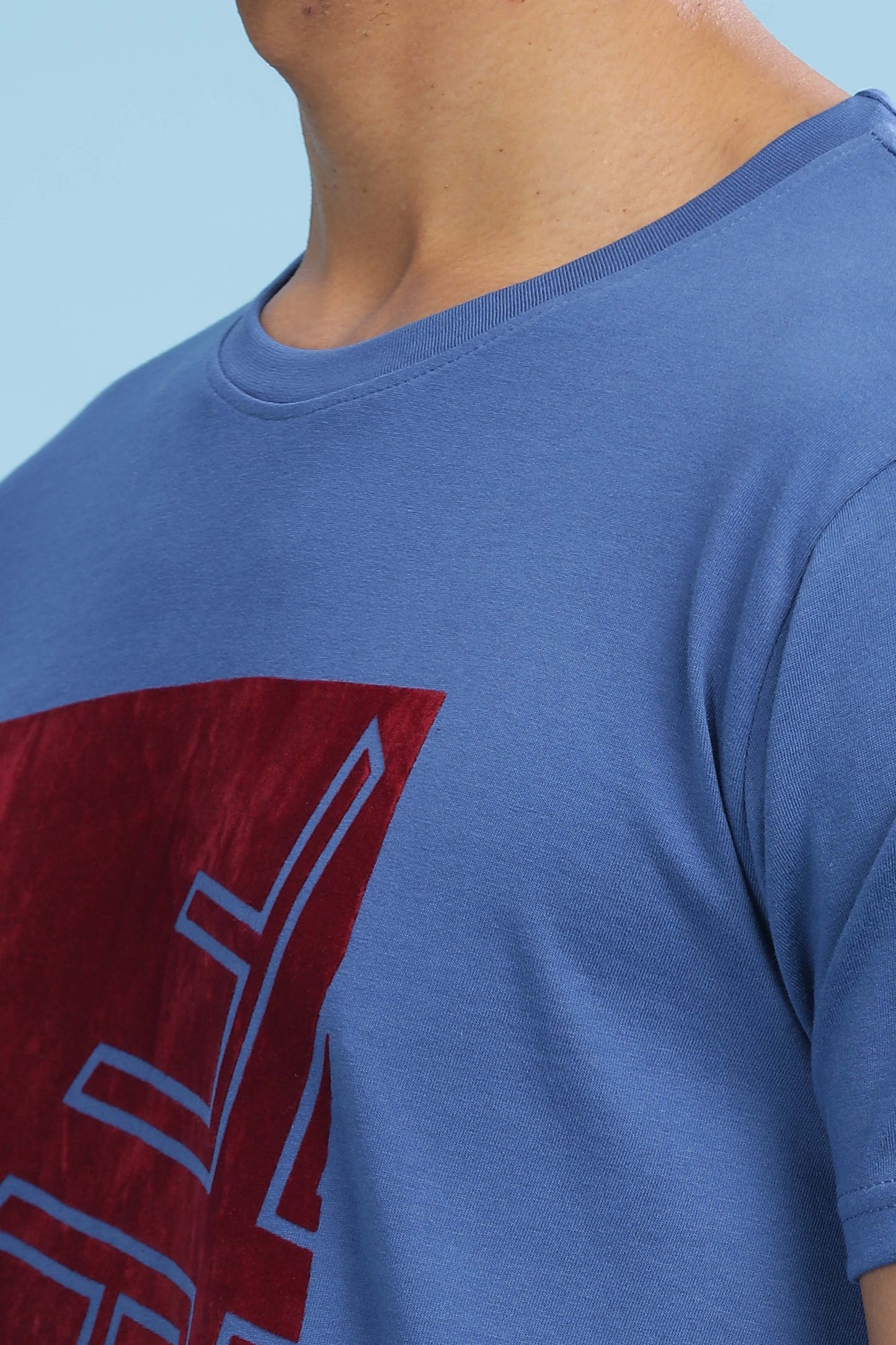 Blue Printed T-Shirt - Black Denim