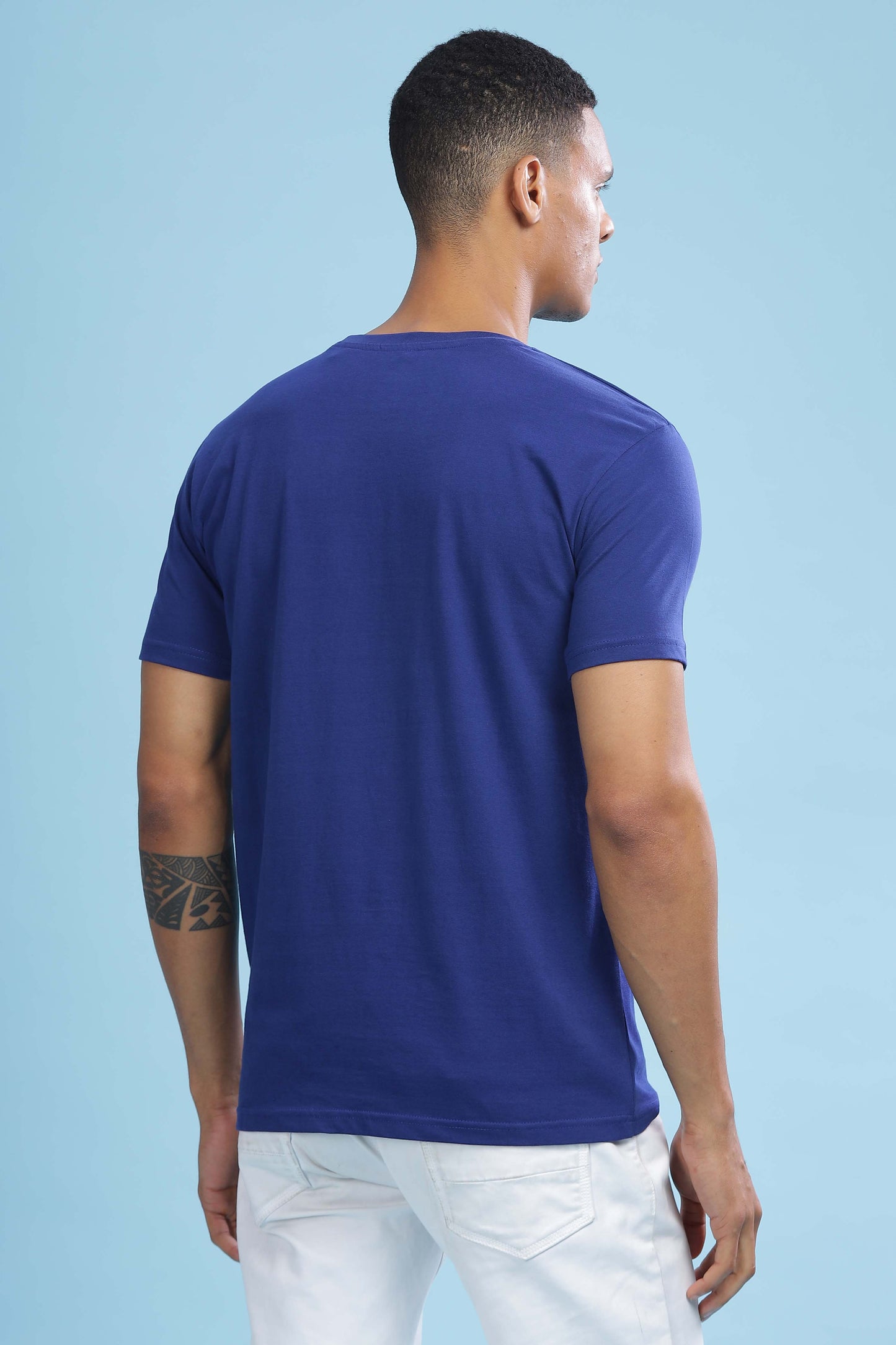  Dark Blue Printed T-Shirt