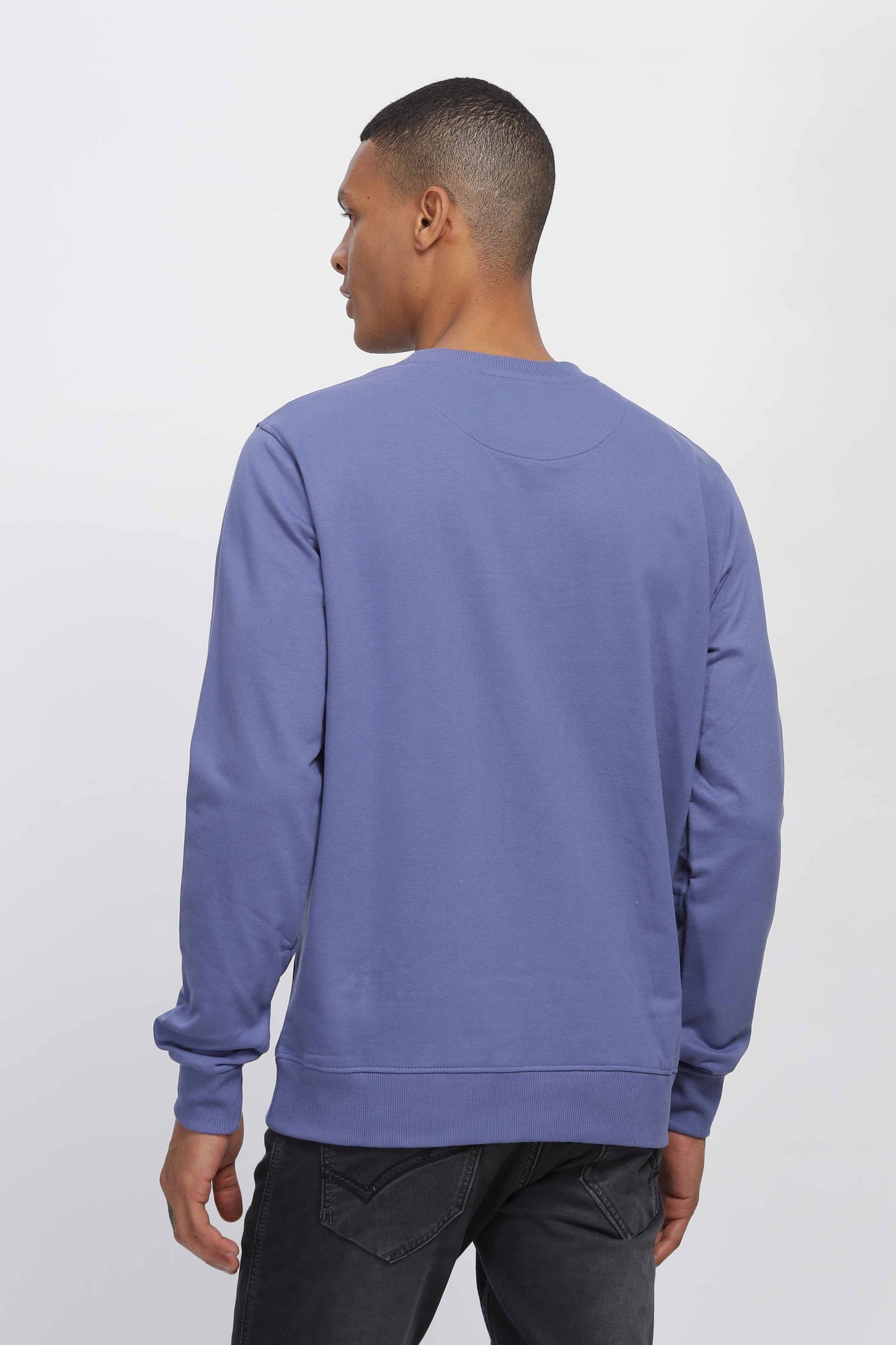 blue sweatshirt