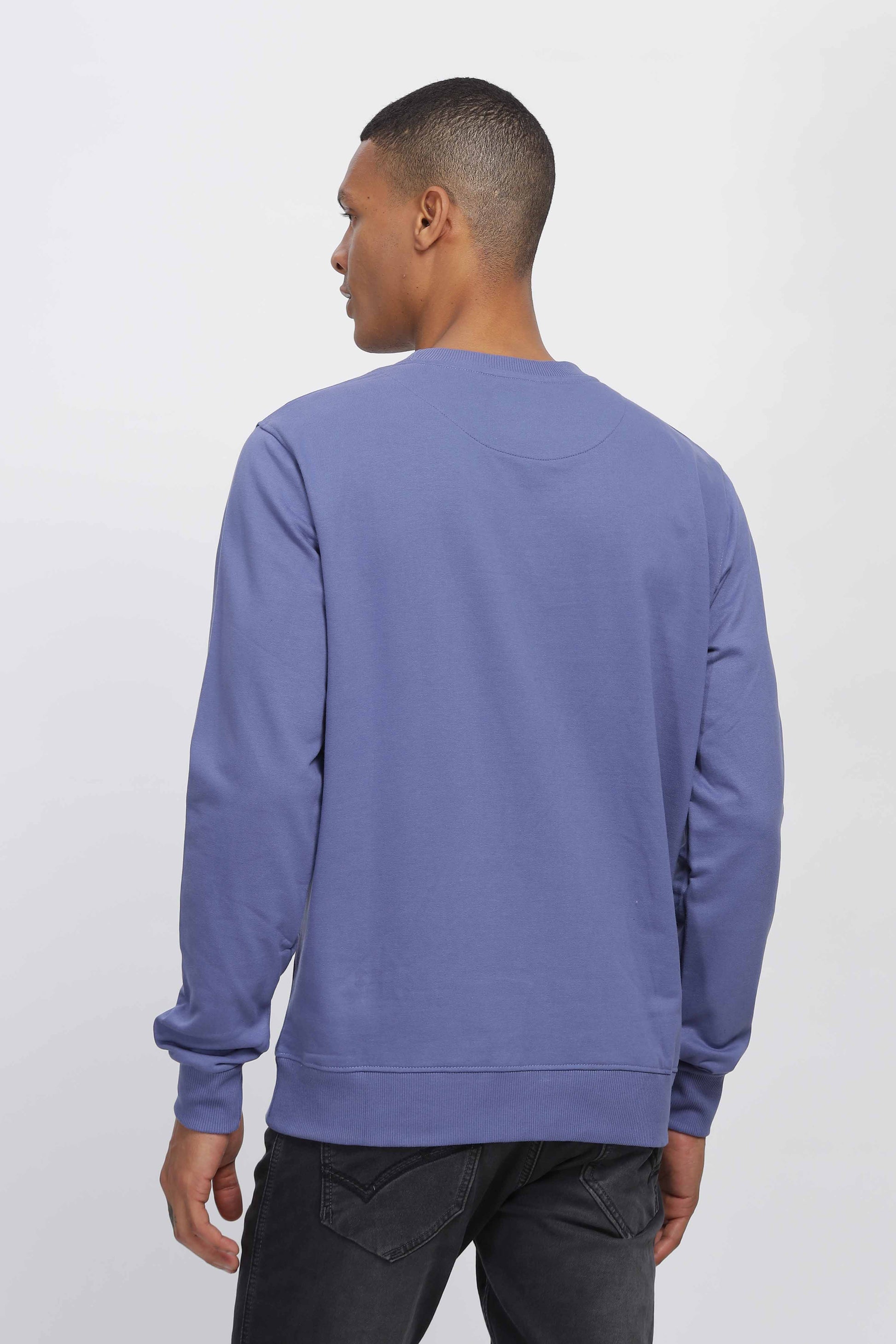 blue sweatshirt