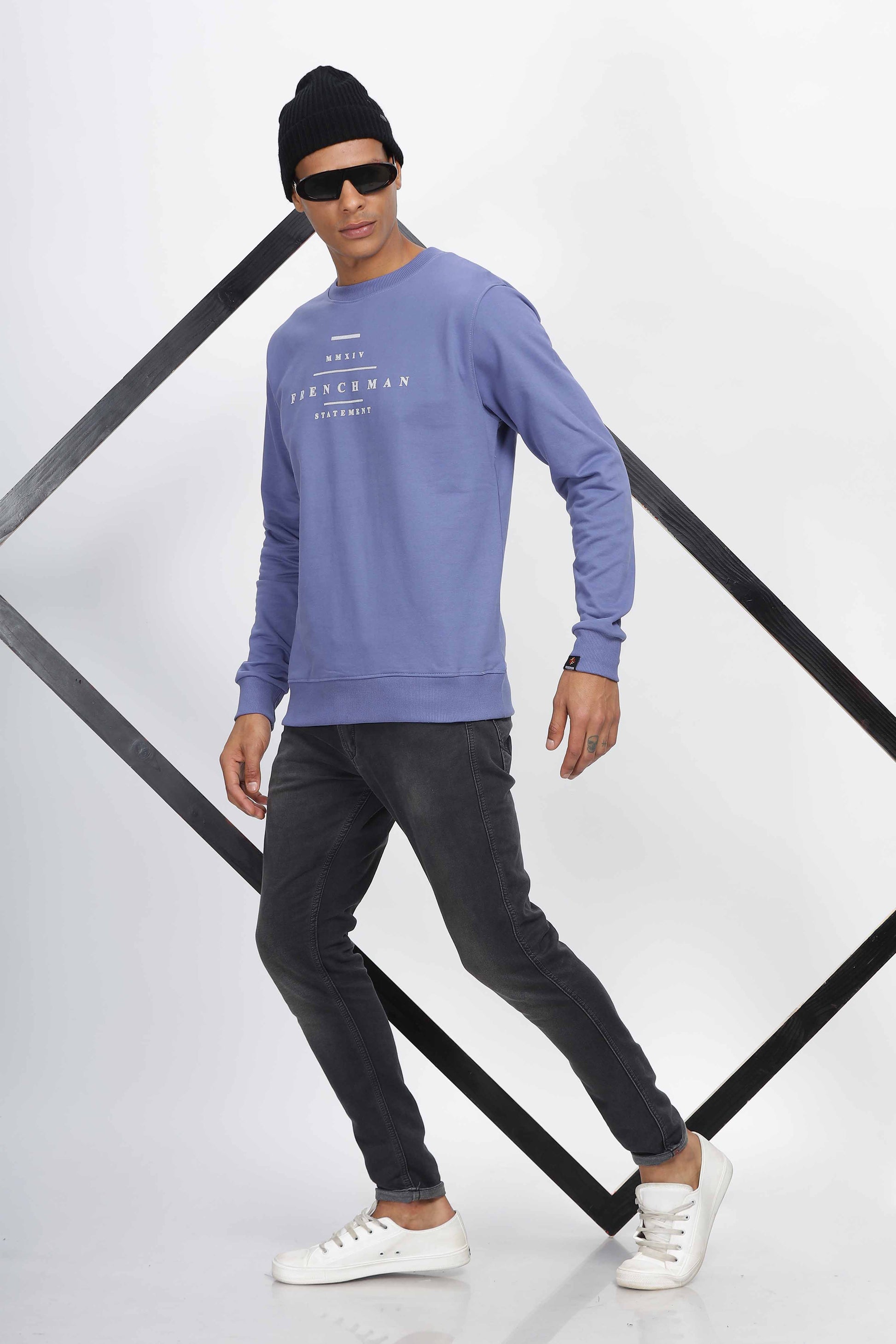 blue sweatshirt