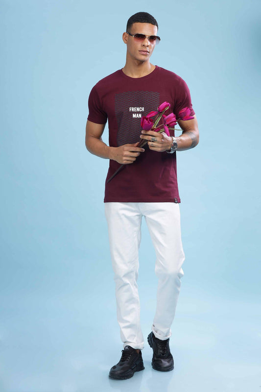 Red Striped Printed T Shirts
