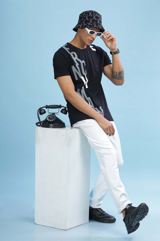  Black Printed T Shirt for Men 