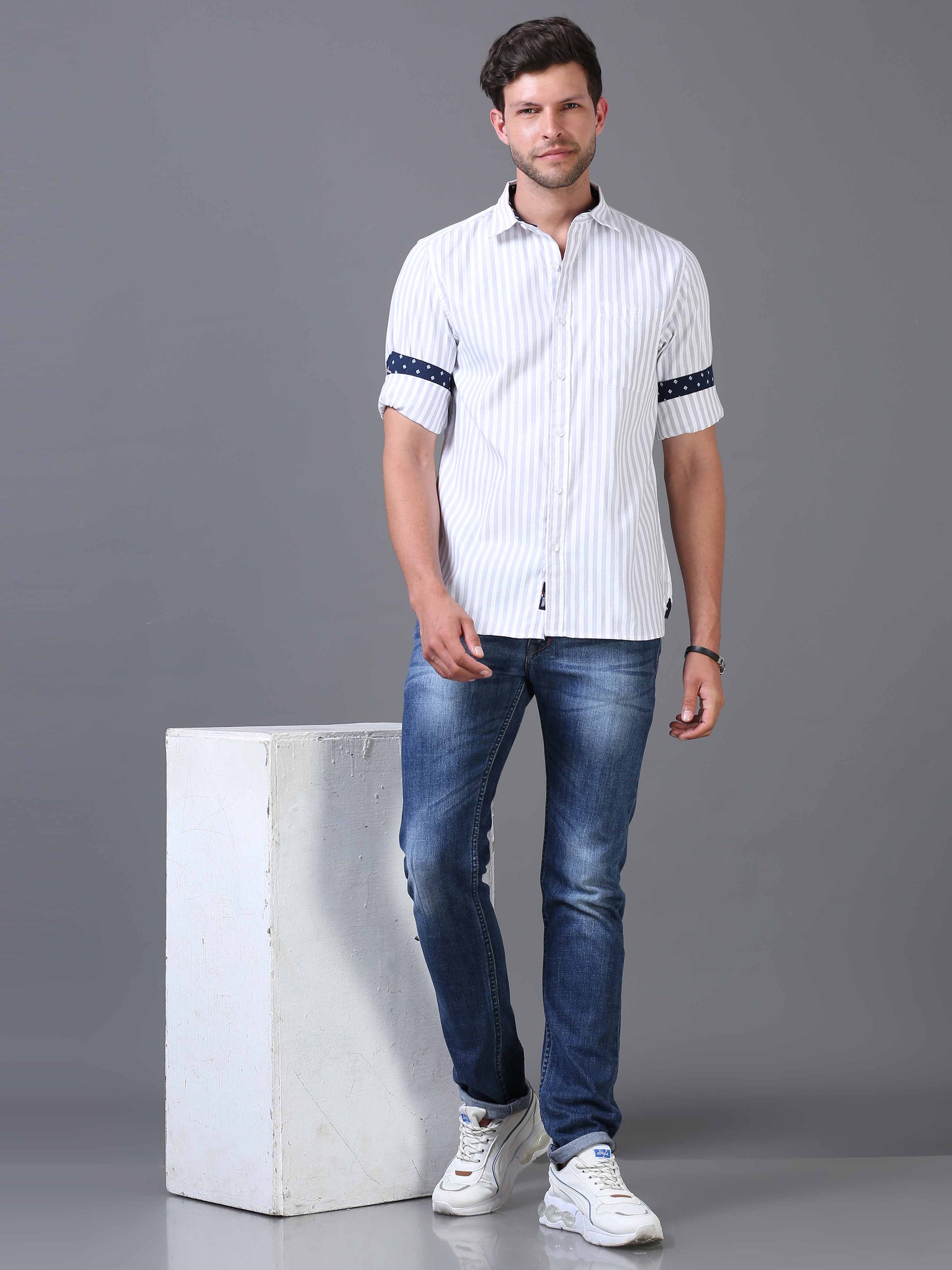Grey Striped Shirt