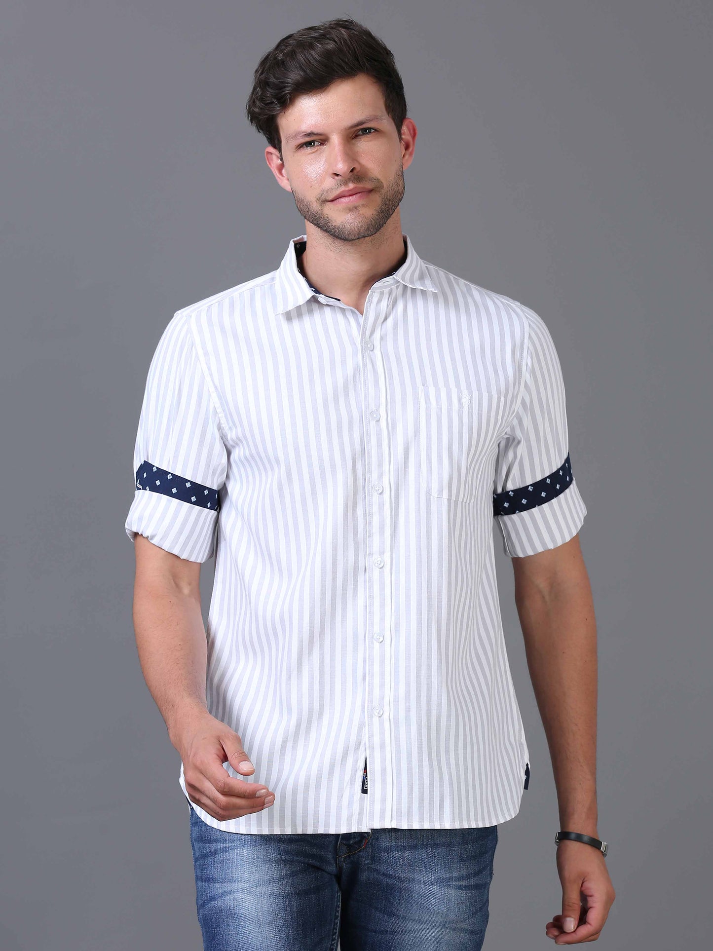 Grey Striped Shirt