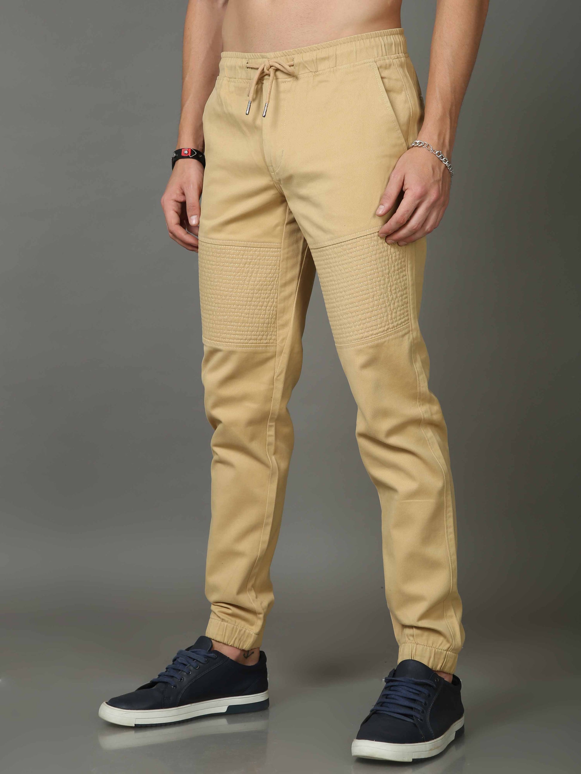 Mens Beige Joggers