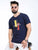 INDIGO BLUE ROUND NECK T-SHIRTS DESIGNER