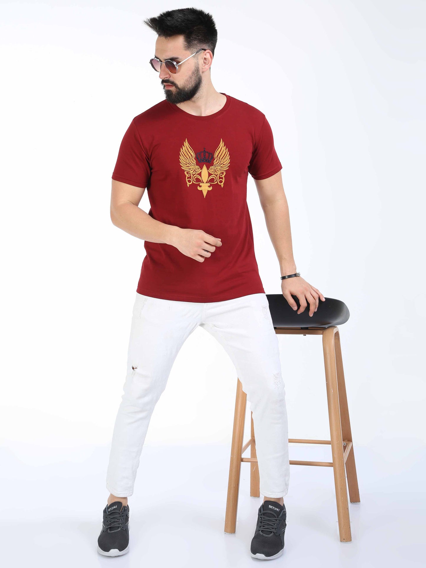 RED ROUND NECK T-SHIRTS DESIGNER