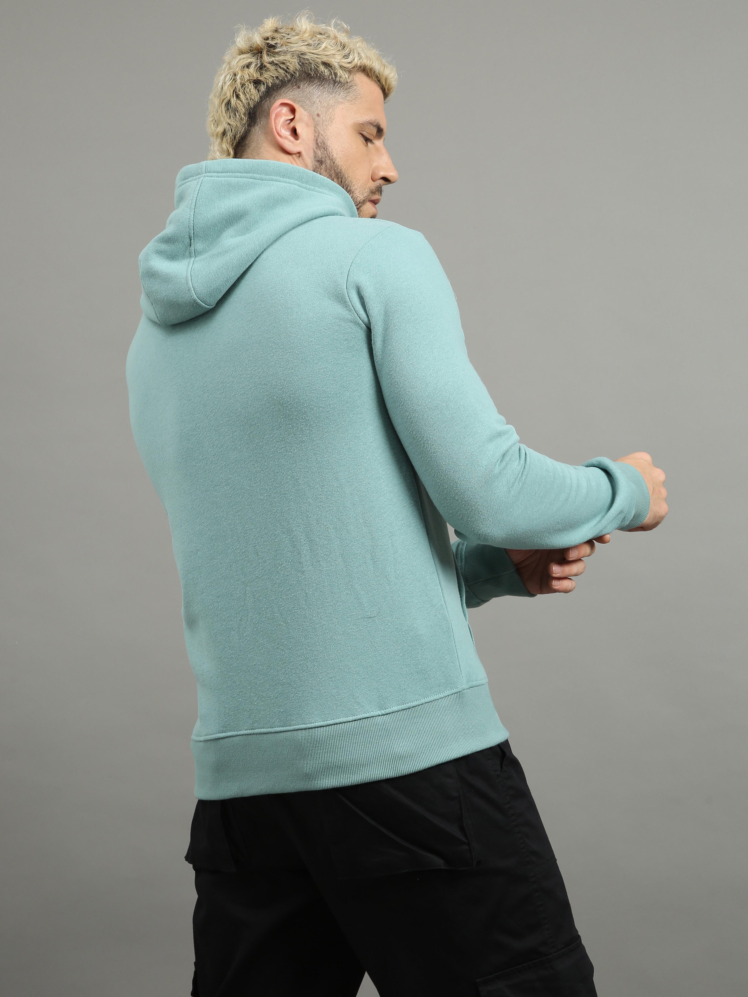 Shop Aqua Light Green Hoodie for Men Online at Great Price