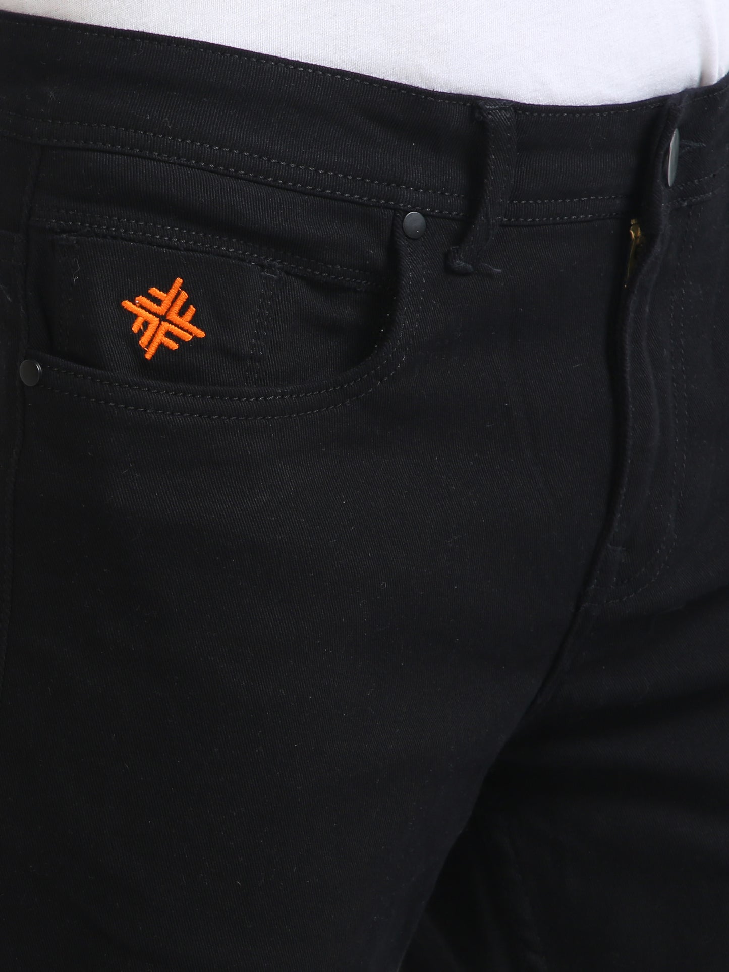 Slim Fit Mid Rise Black Jeans for Men