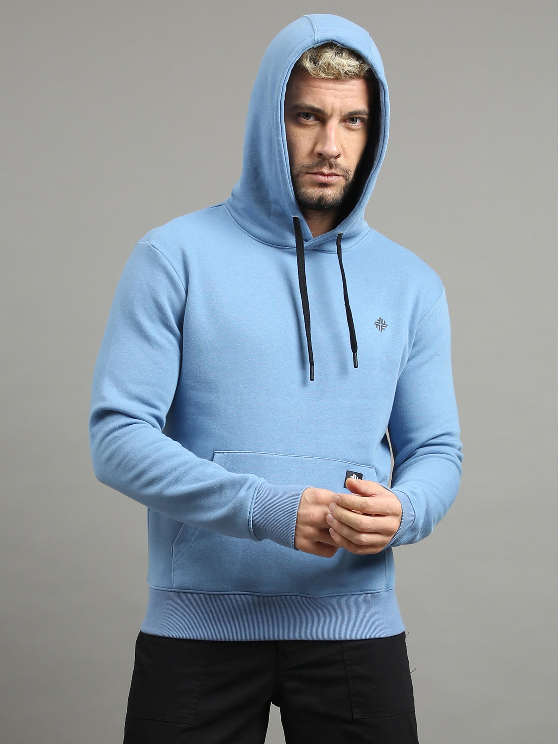 Hooded Sweatshirt Mens Pale Blue Sweatshirt LEEy-world Hoodies For