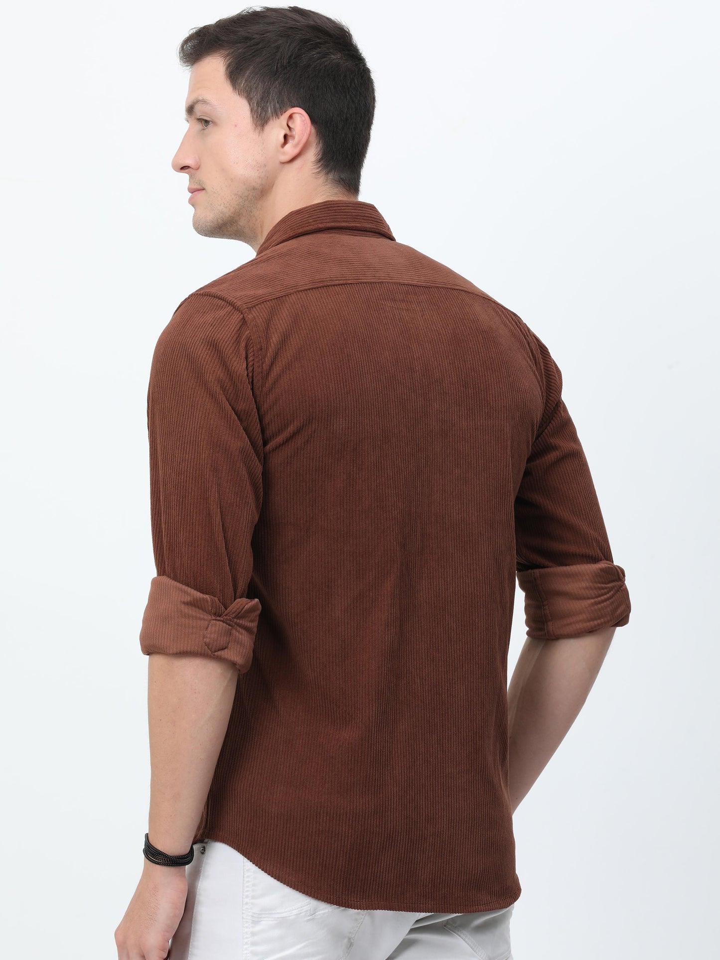Brown Corduroy Shirt Men 