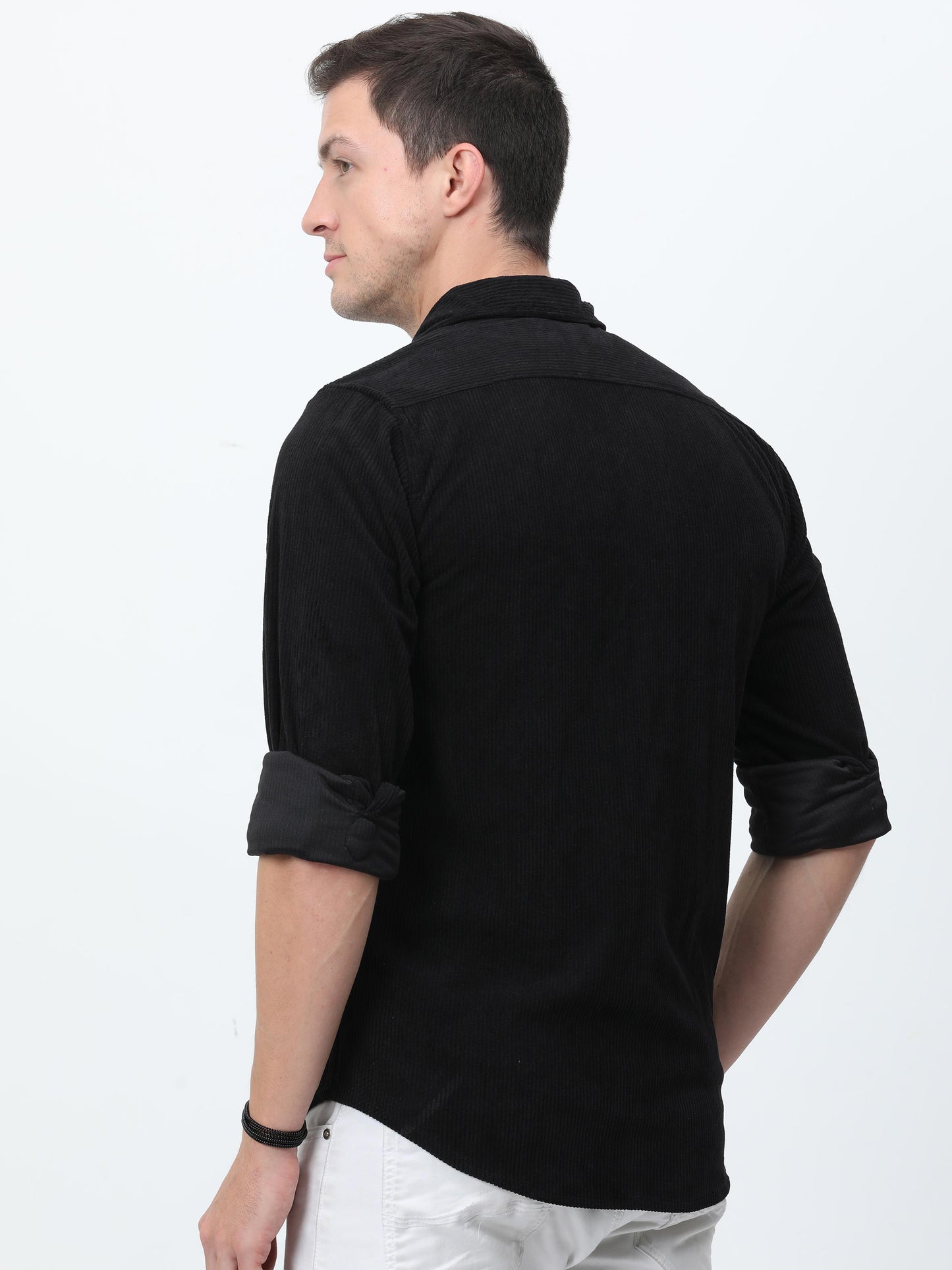Black Corduroy Shirt for Men
