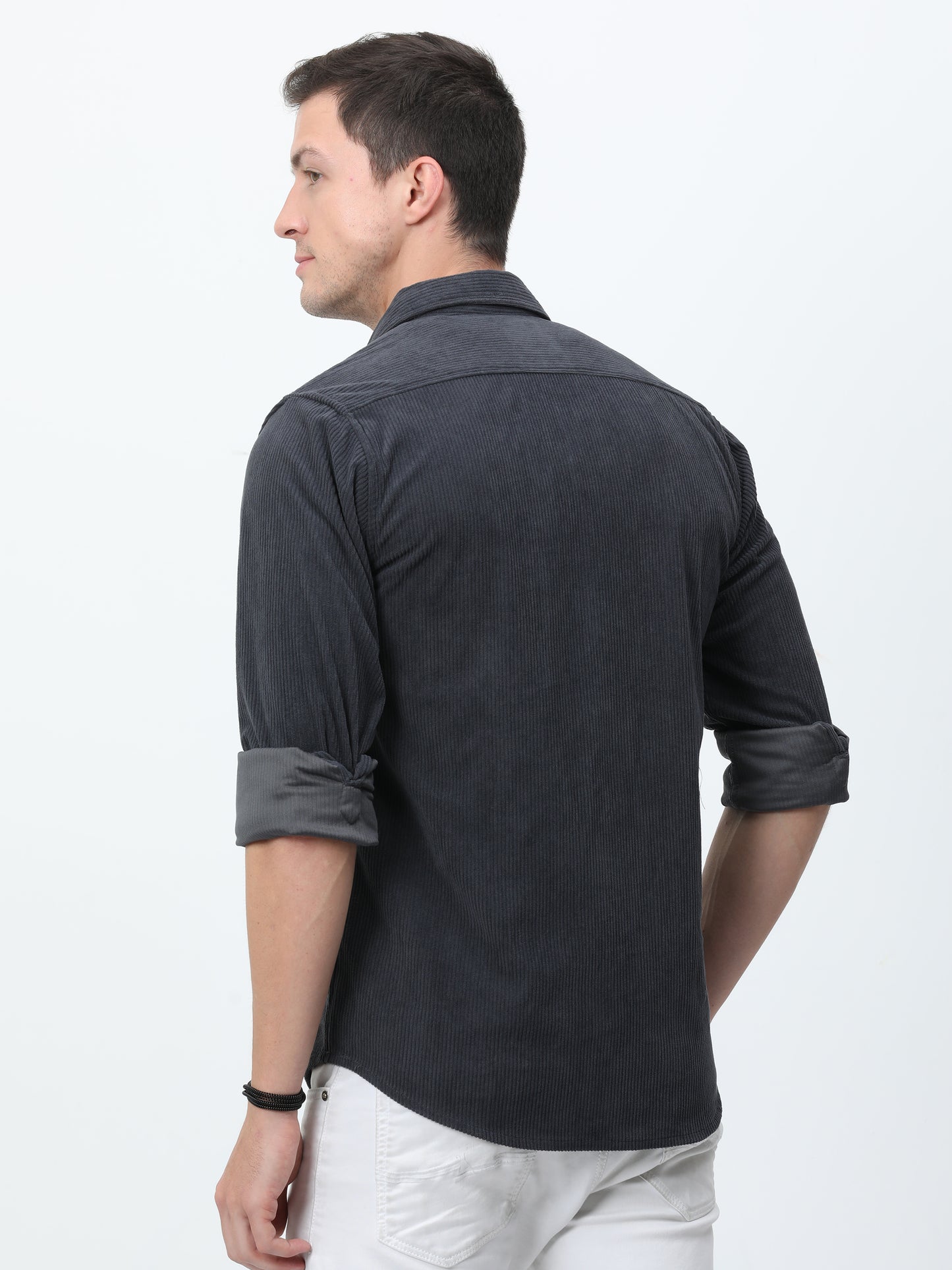 Grey Corduroy Shirt for Men