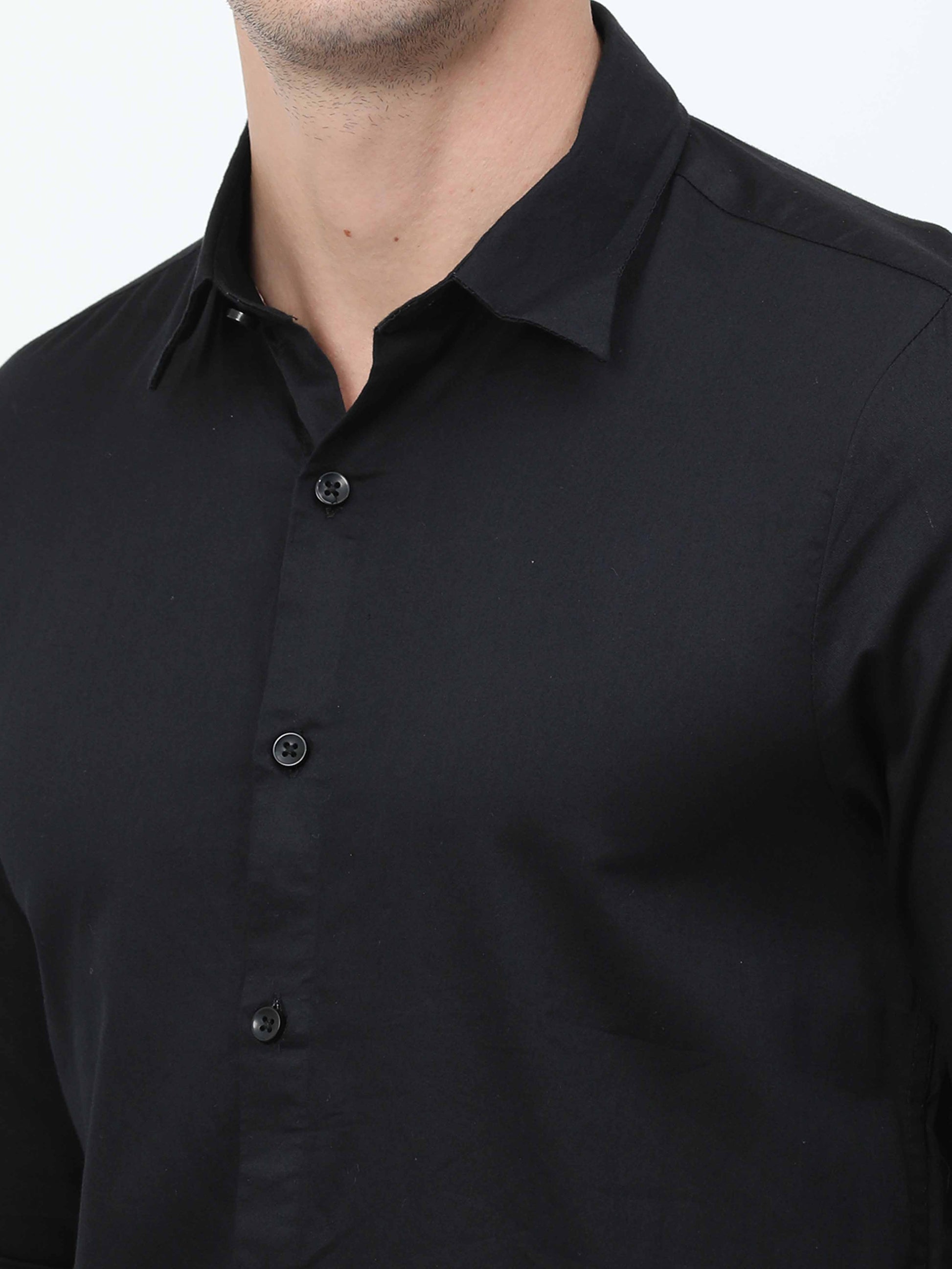 Black Satin Shirt for Men