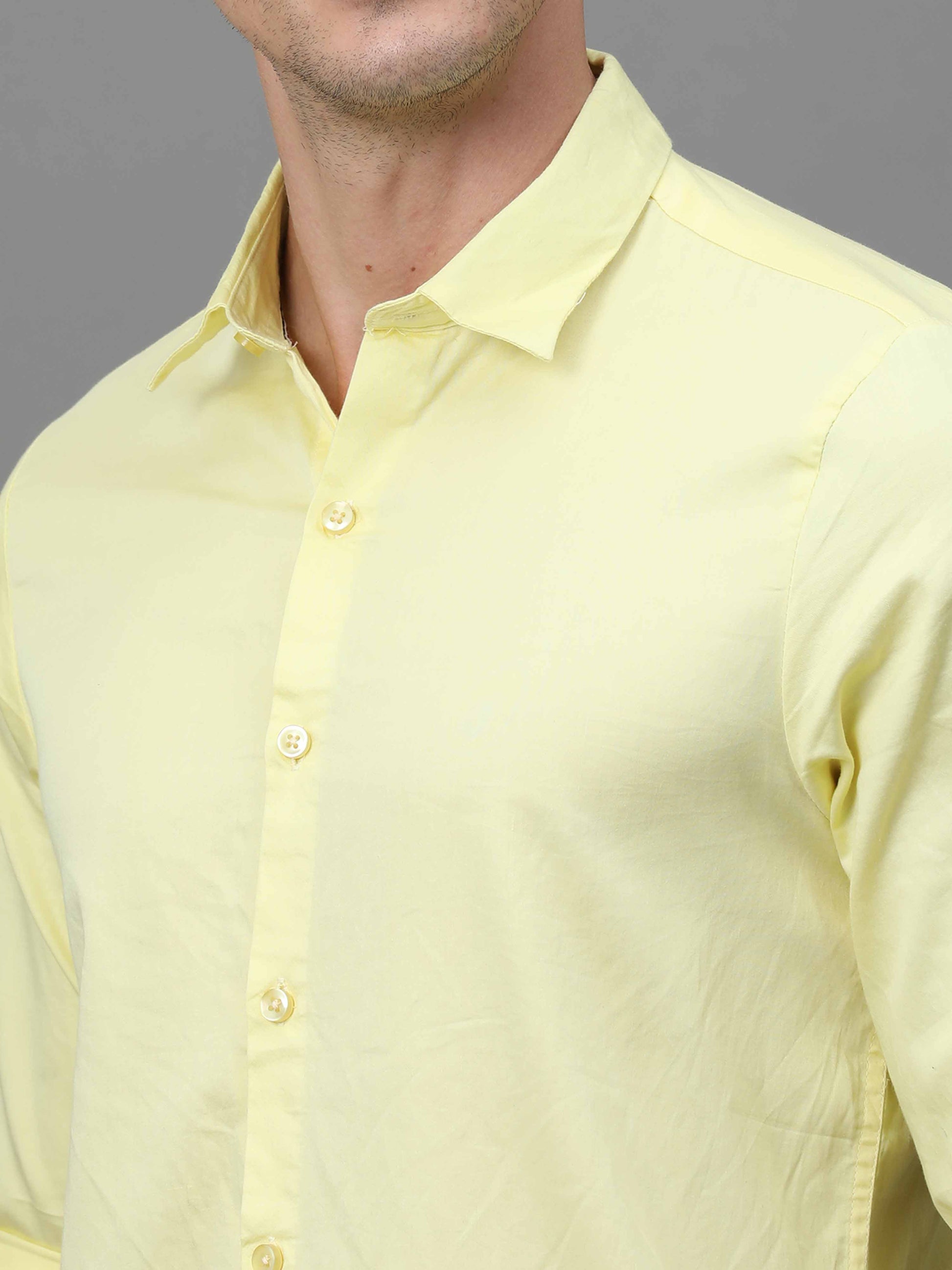 Yellow Satin Shirt for Men