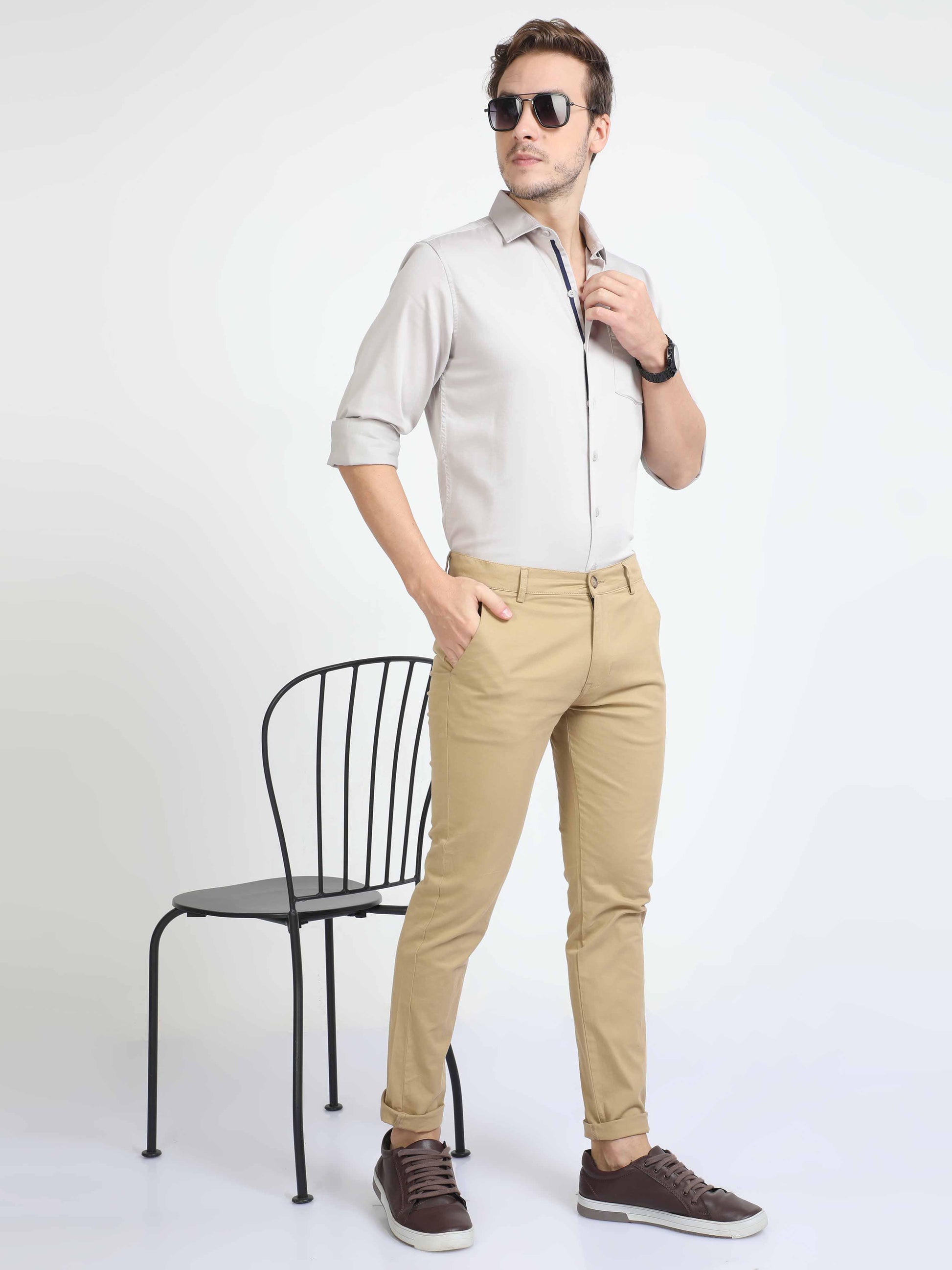 Daron Mens Beige Chino Pants