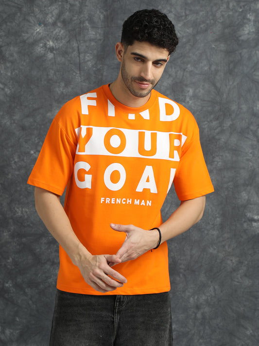 orange oversized t shirt - Black Denim