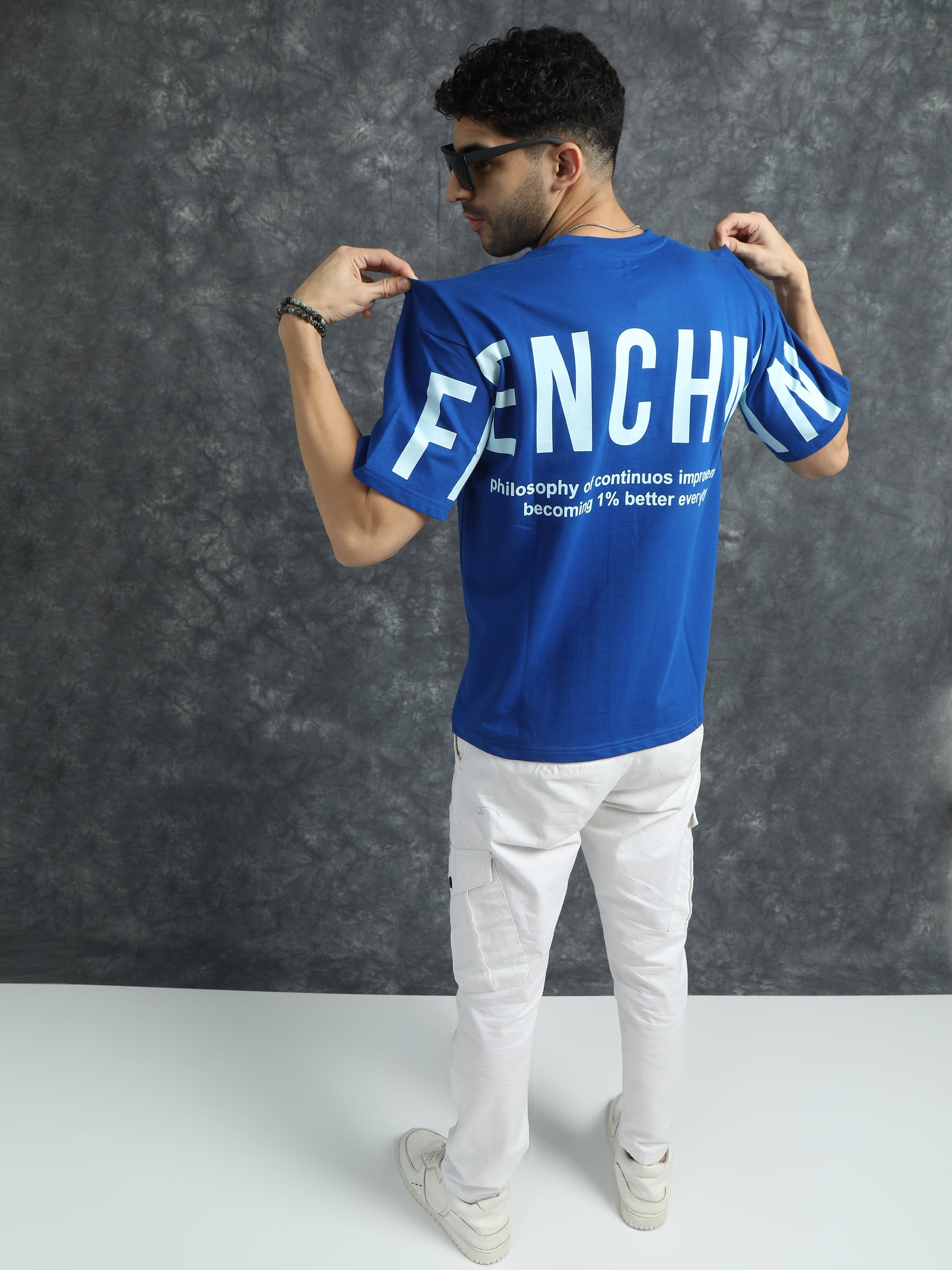 oversized blue t shirt - Black Denim
