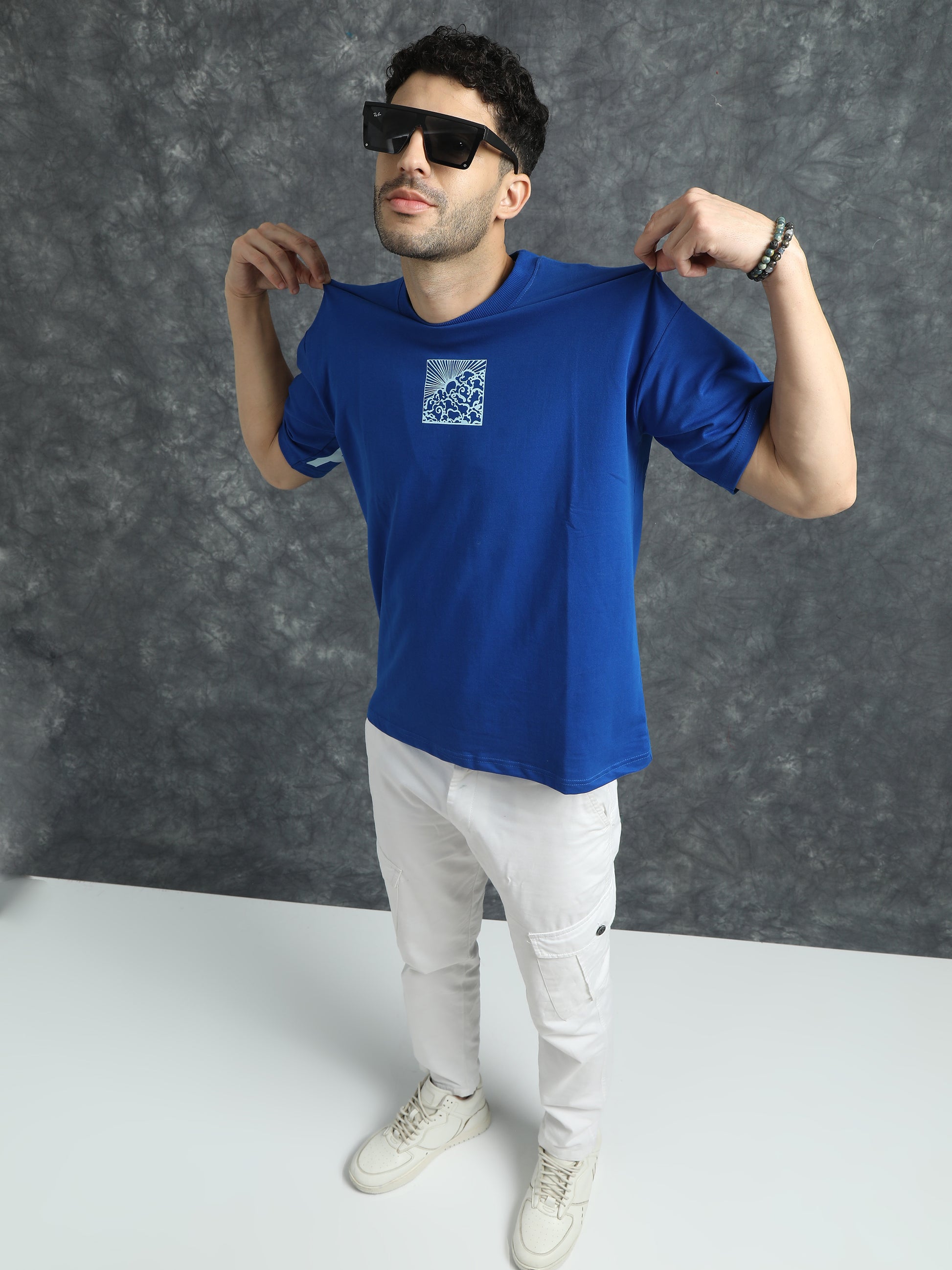 oversized blue t shirt - Black Denim