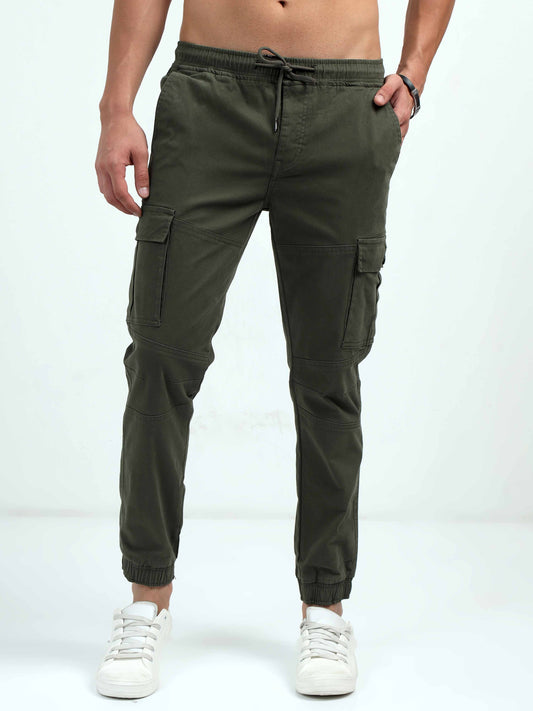 Mens Green Cargo Trousers