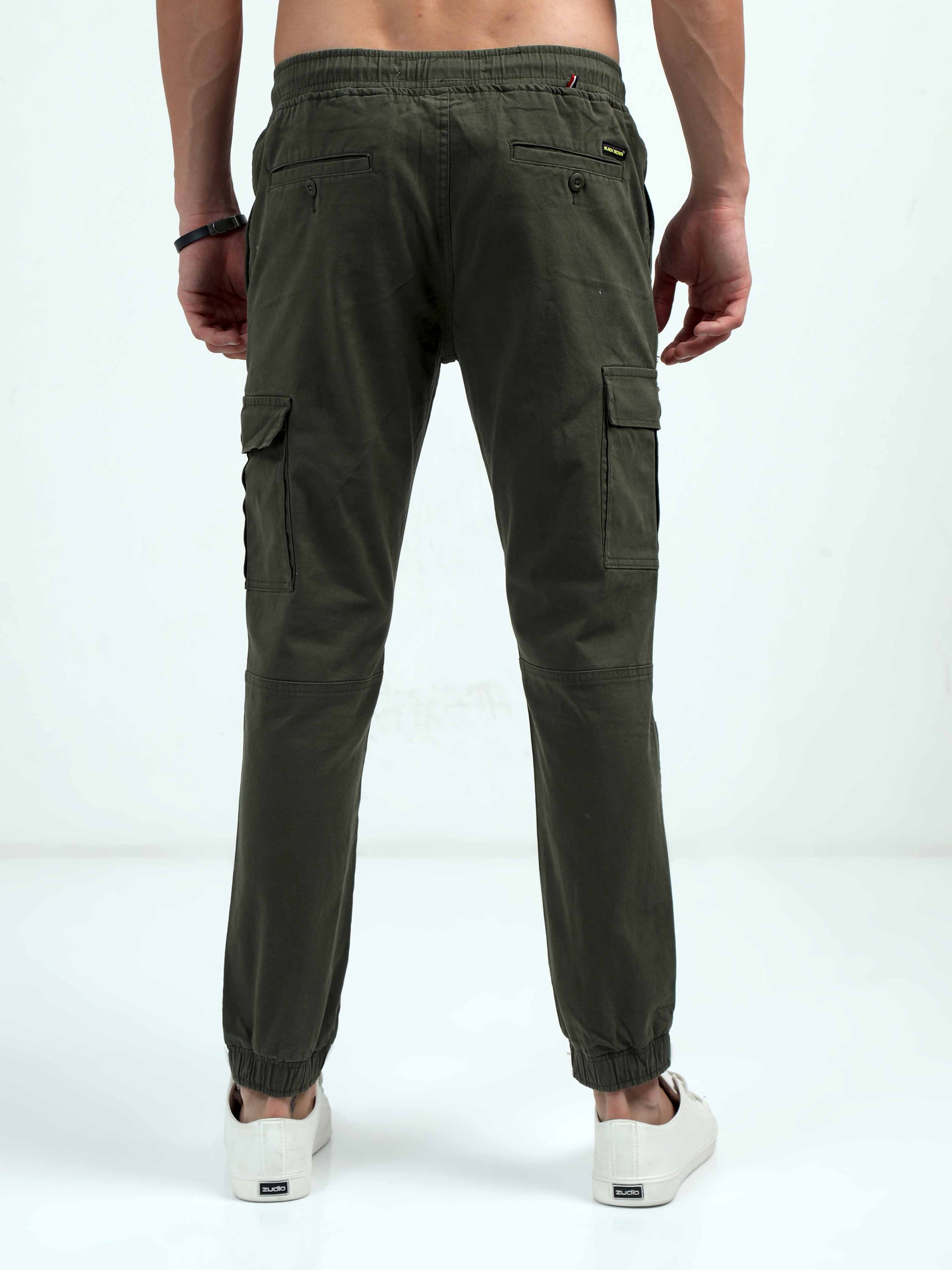 Mens Green Cargo Trousers