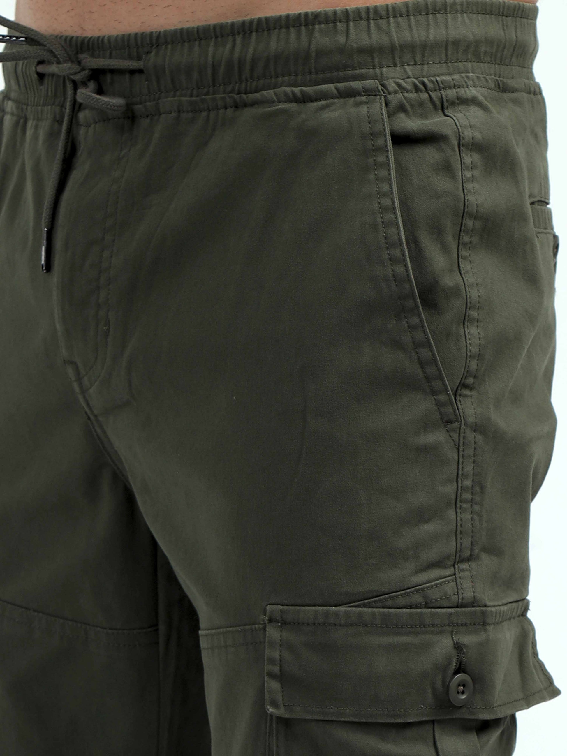 Mens Green Cargo Trousers