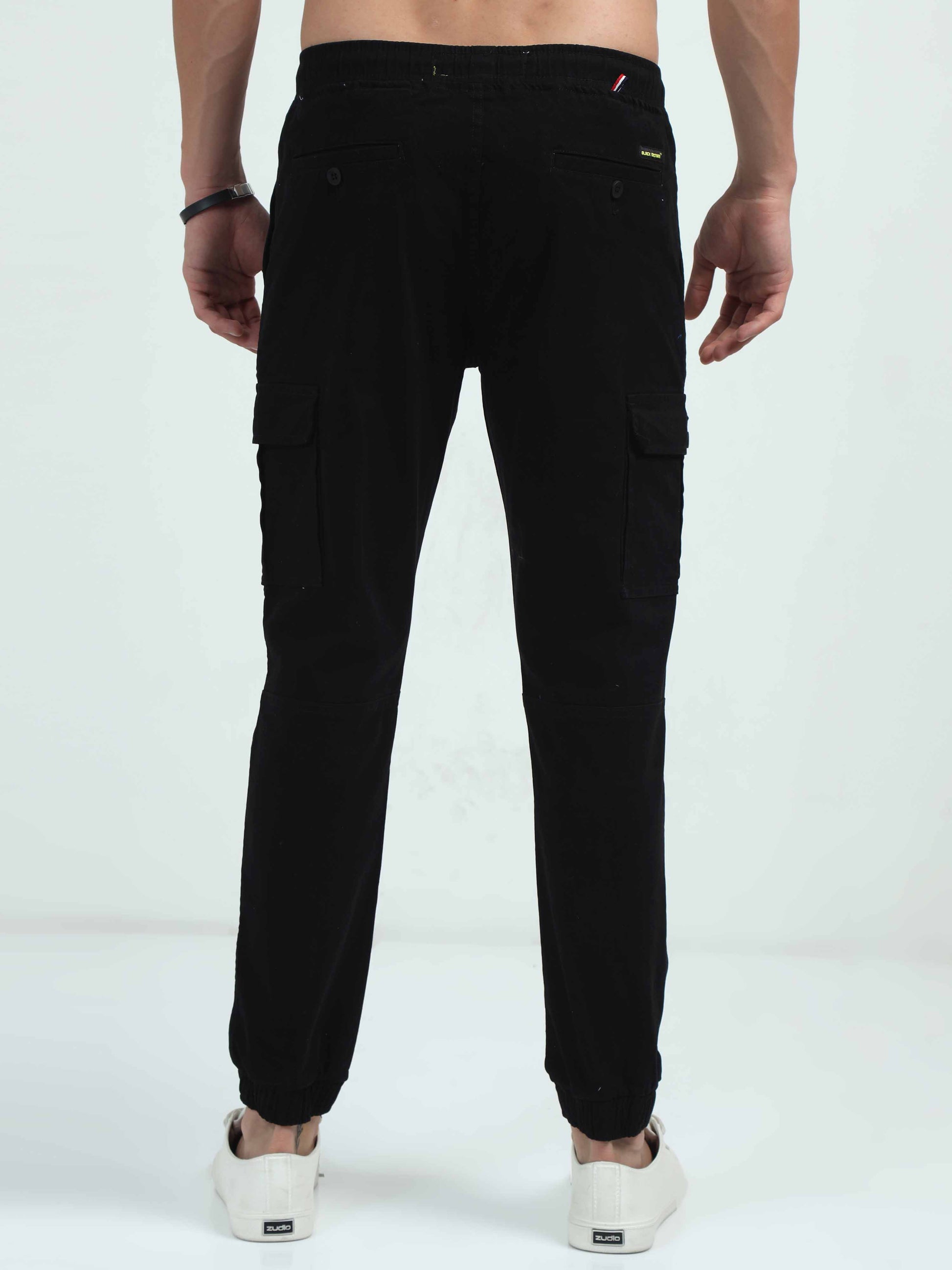 Mens Black Cargo Trousers