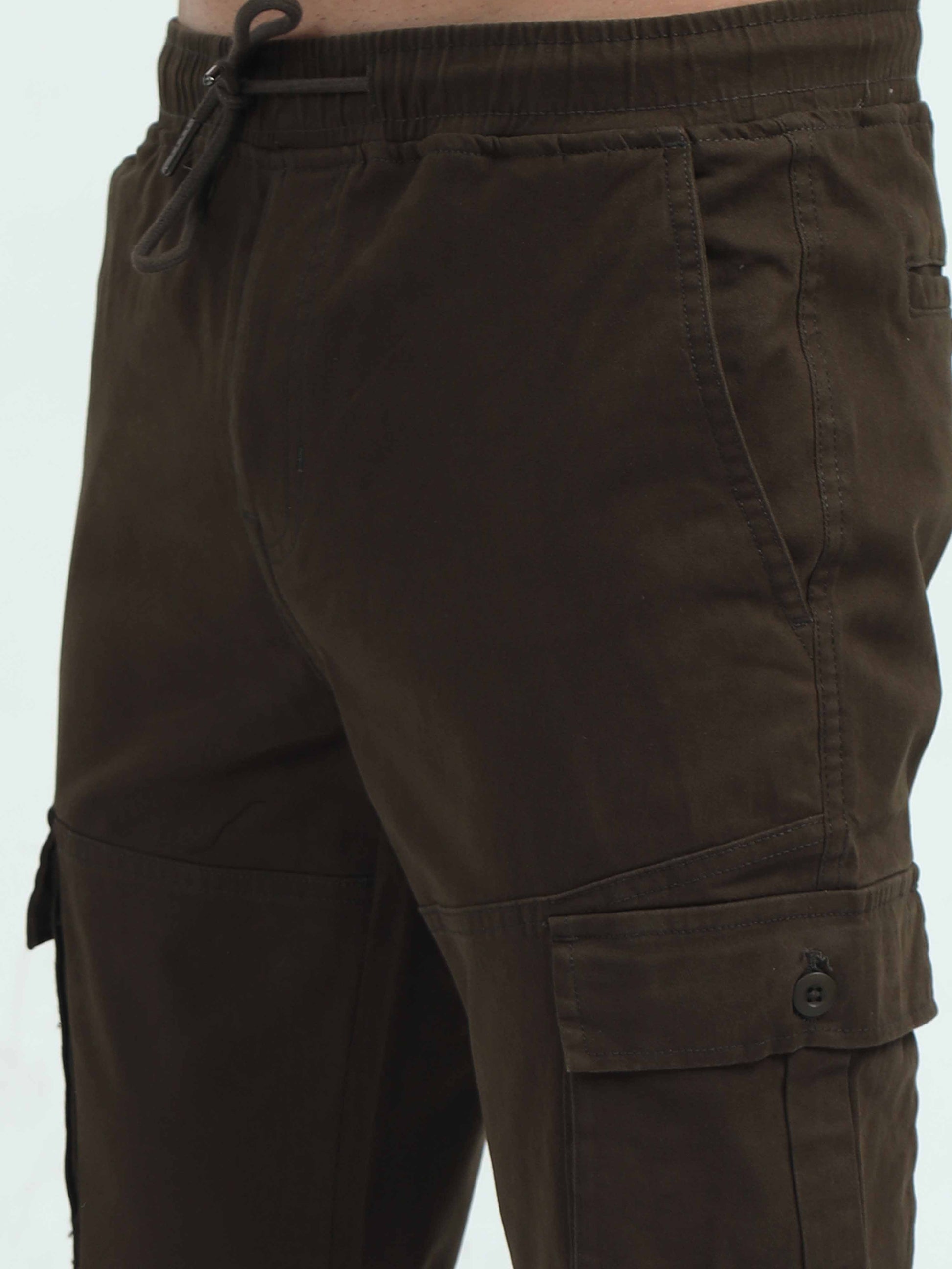 Mens Brown Cargo Trousers