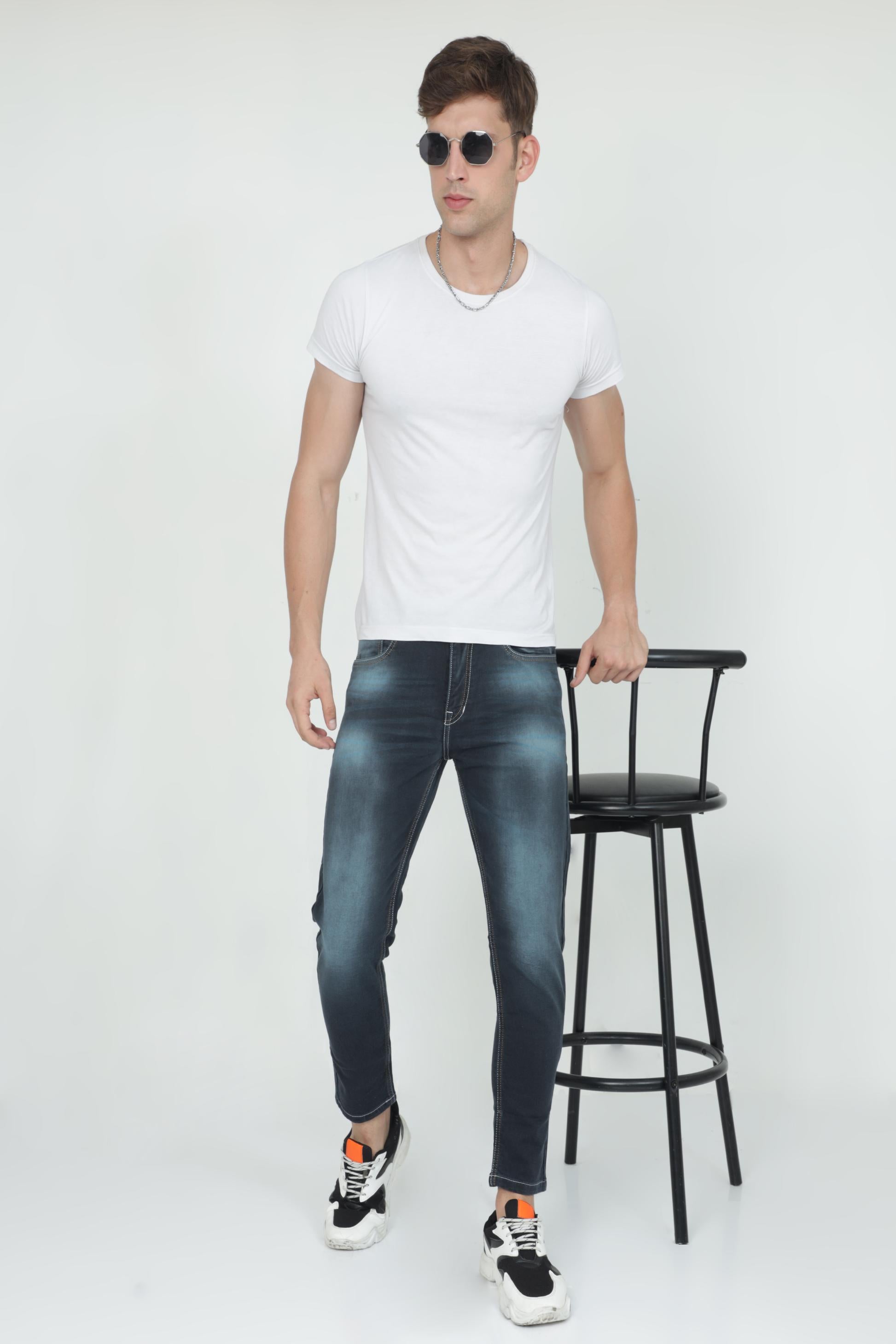 Mens Dark Blue Denim Jeans