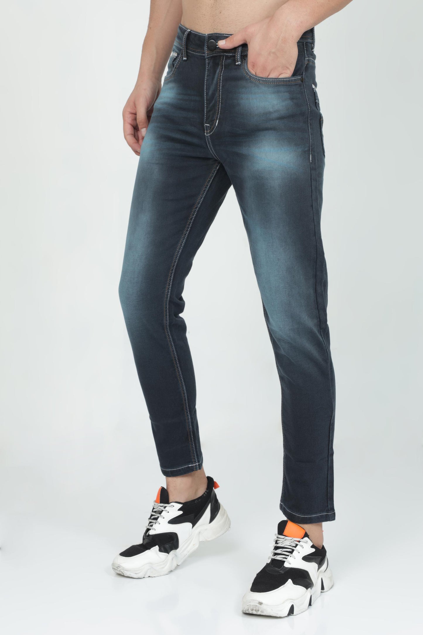 Mens Dark Blue Denim Jeans