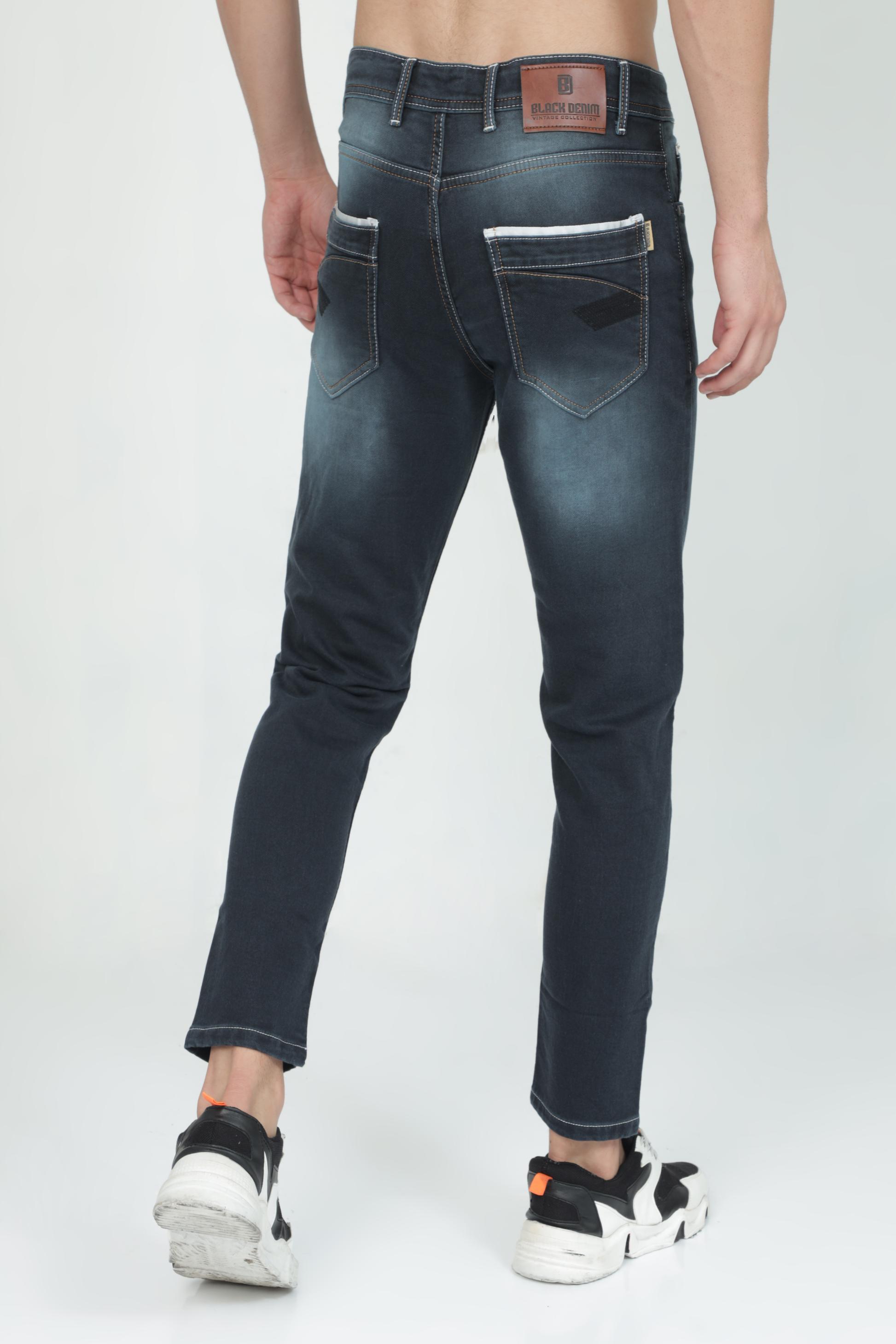 Mens Dark Blue Denim Jeans