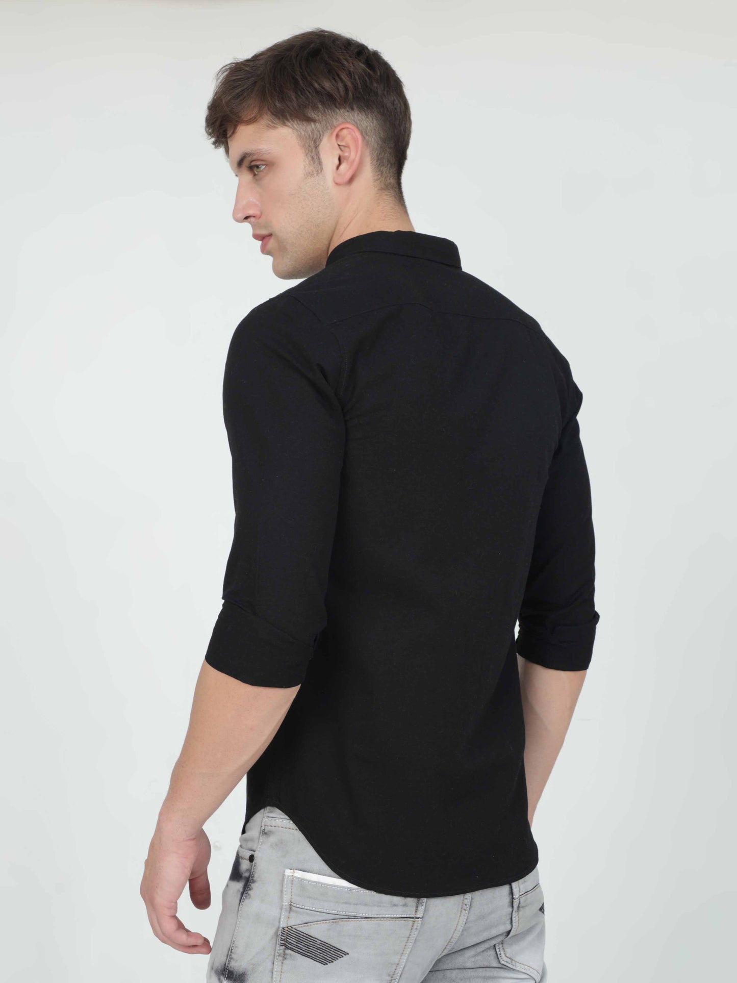 Mens Black Cotton Shirt