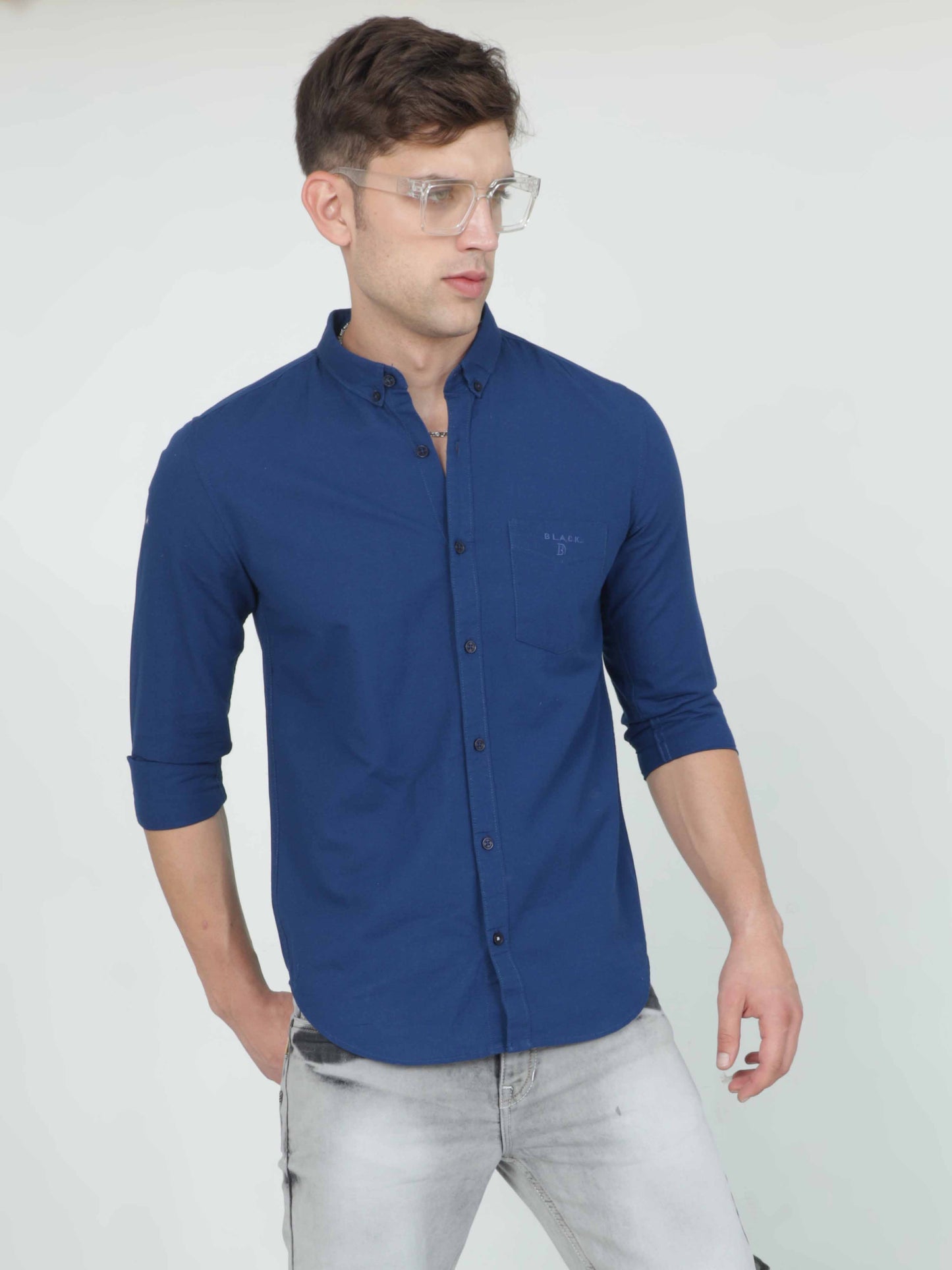 Blue Cotton Shirt for Men