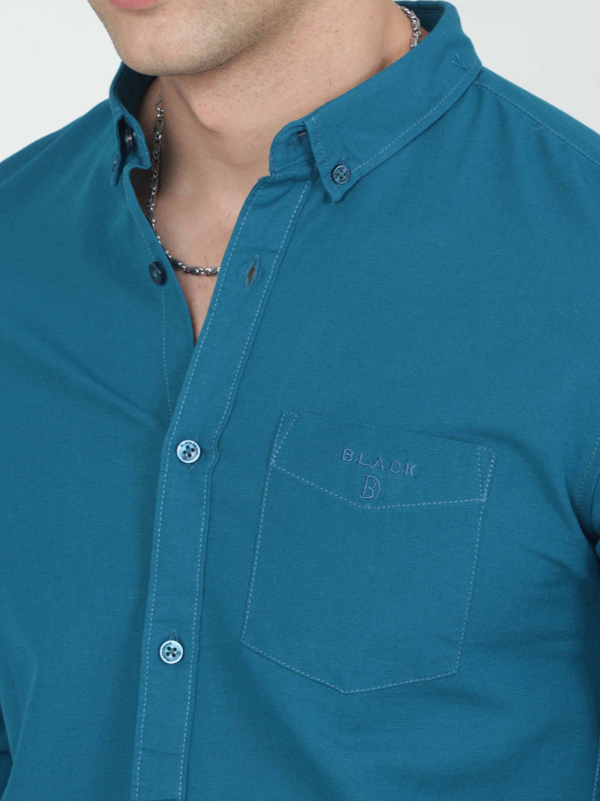 cotton blue shirt for men