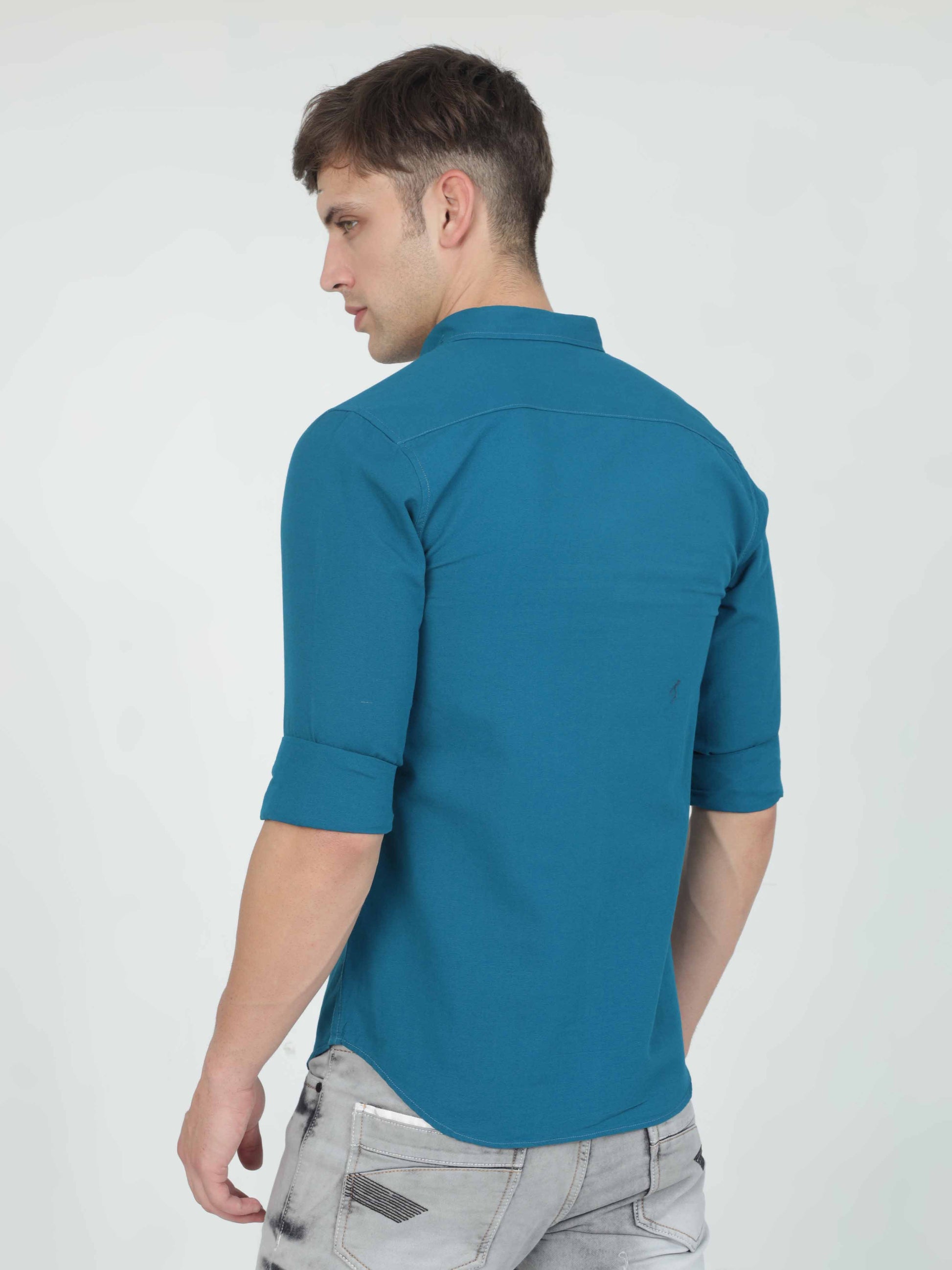 cotton blue shirt for men