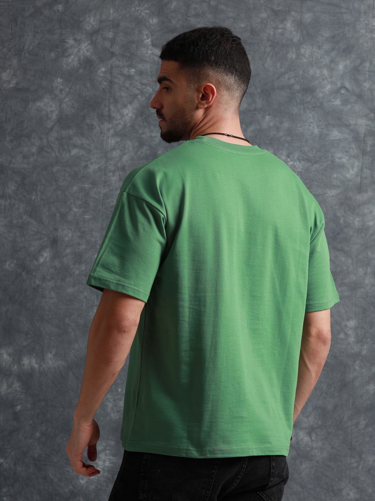 Mens green oversized t shirt - Black Denim
